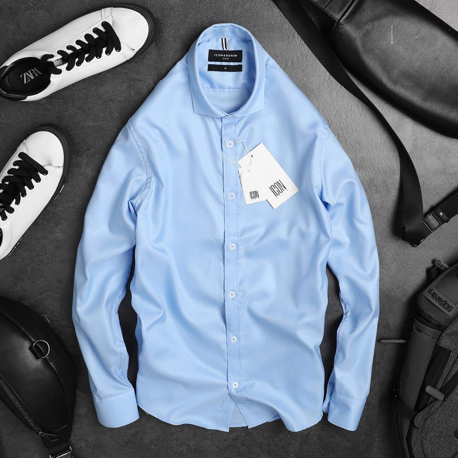 Áo sơmi ICON DENIM vân hạt