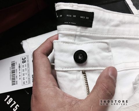 ZRA Slim Fit Jeans With Rips In White