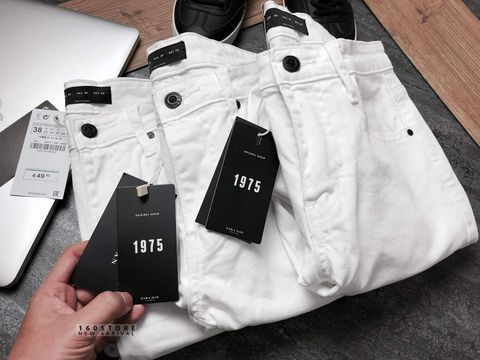 ZRA Slim Fit Jeans With Rips In White