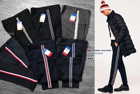 T0MMY Side-Striped Slim Trousers