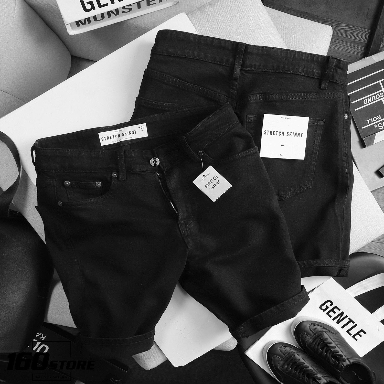 Quần short jeans T.MAN black