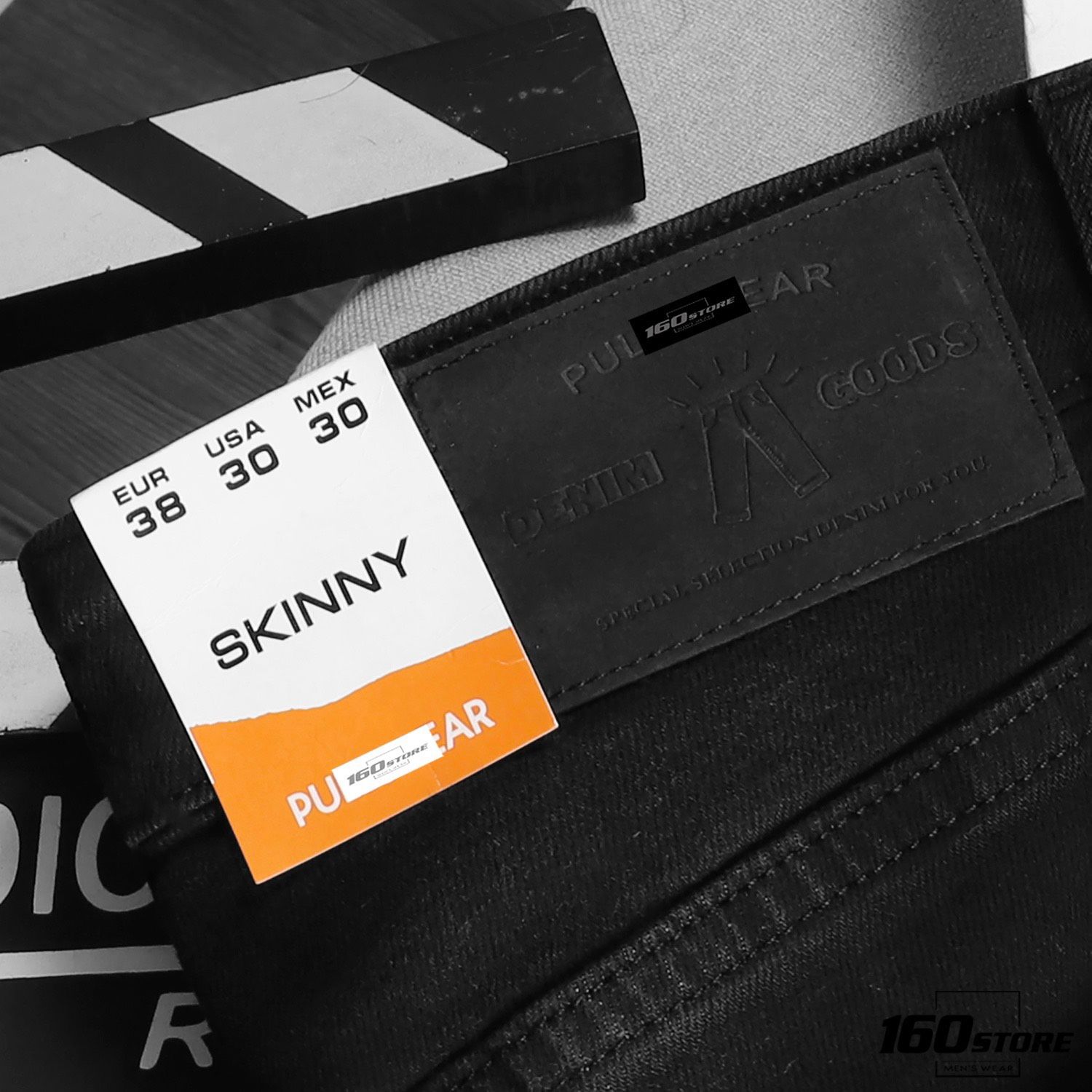 Quần short jeans P.B dark grey