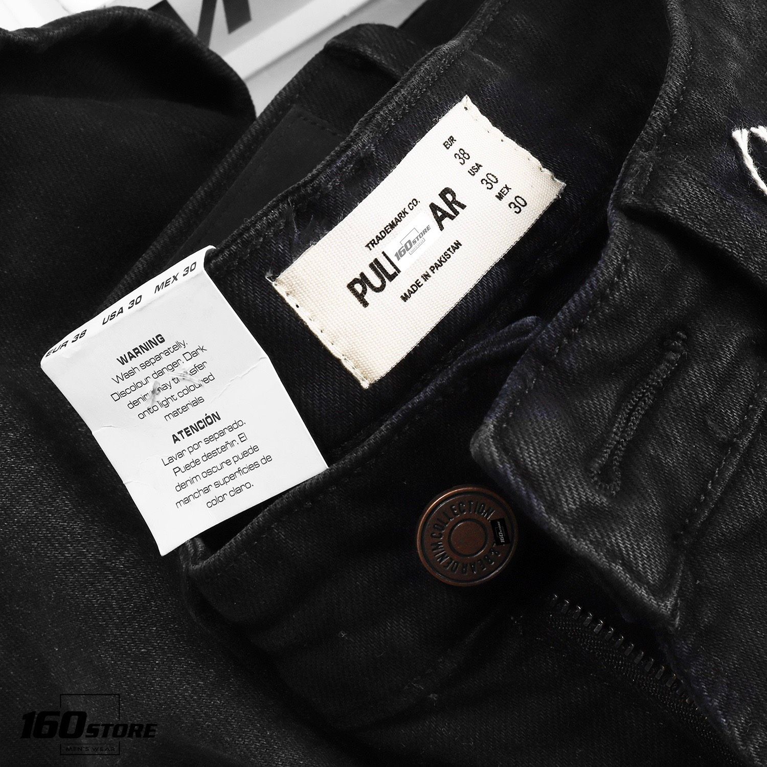 Quần short jeans P.B dark grey