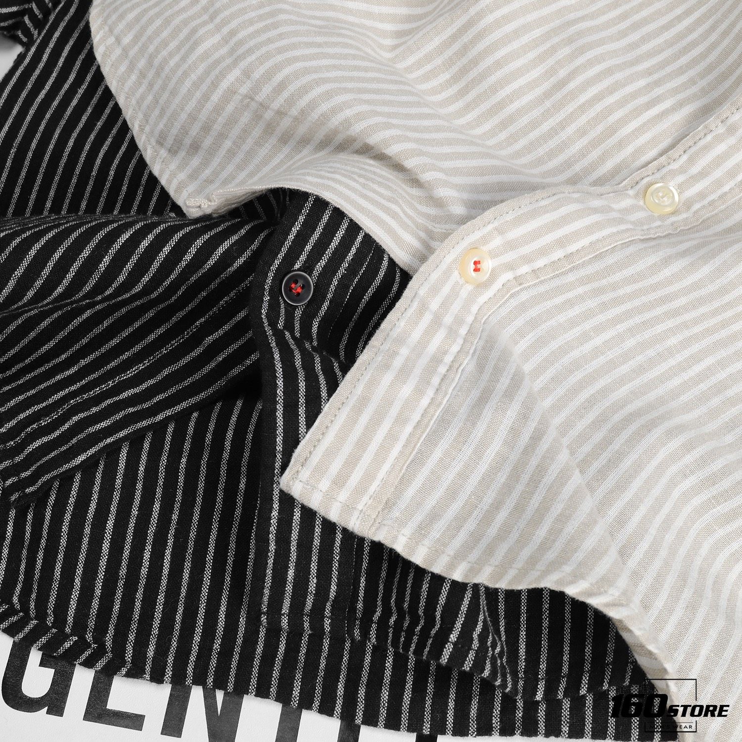 Áo sơmi cổ trụ ZRA linen stripes