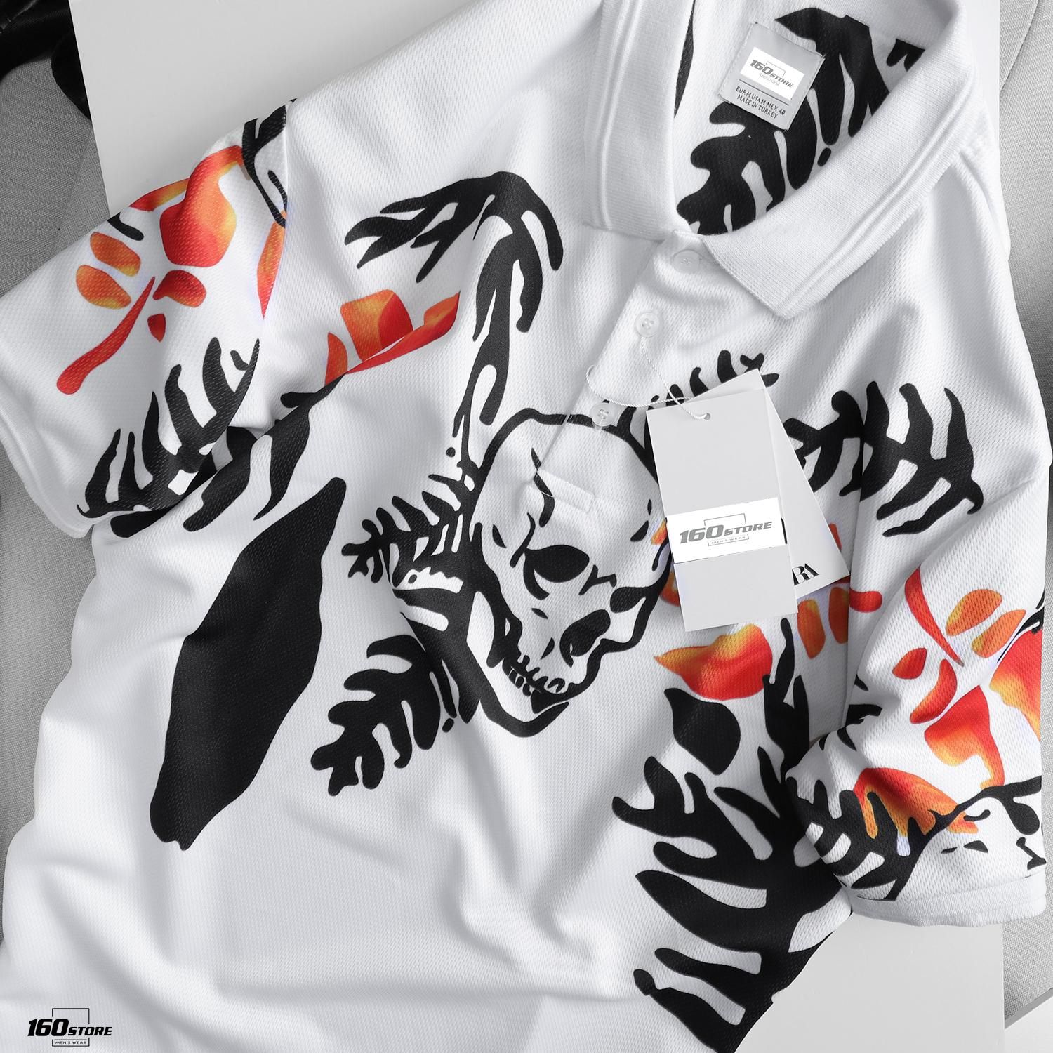 Áo polo ZRA floral pattern