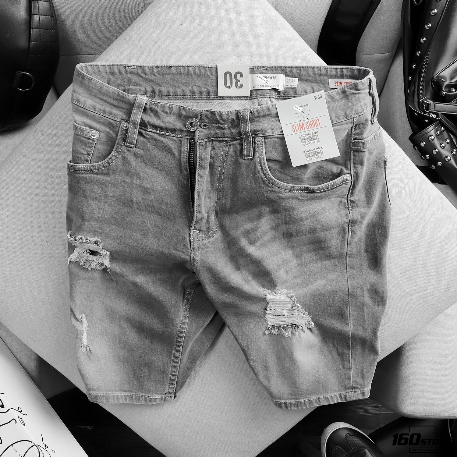 Quần short jeans T.MAN rách