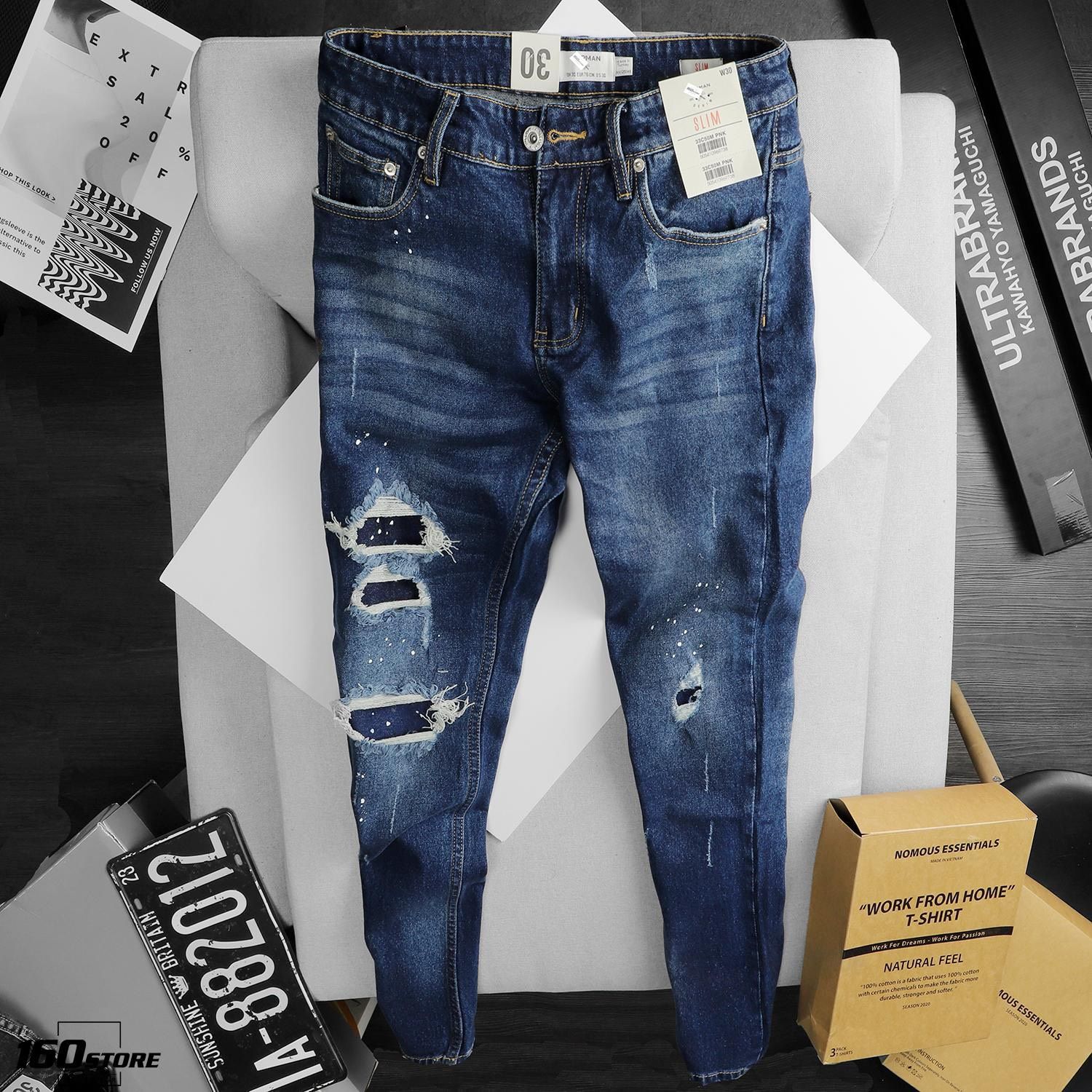 Quần jeans T.MAN slim fit rách