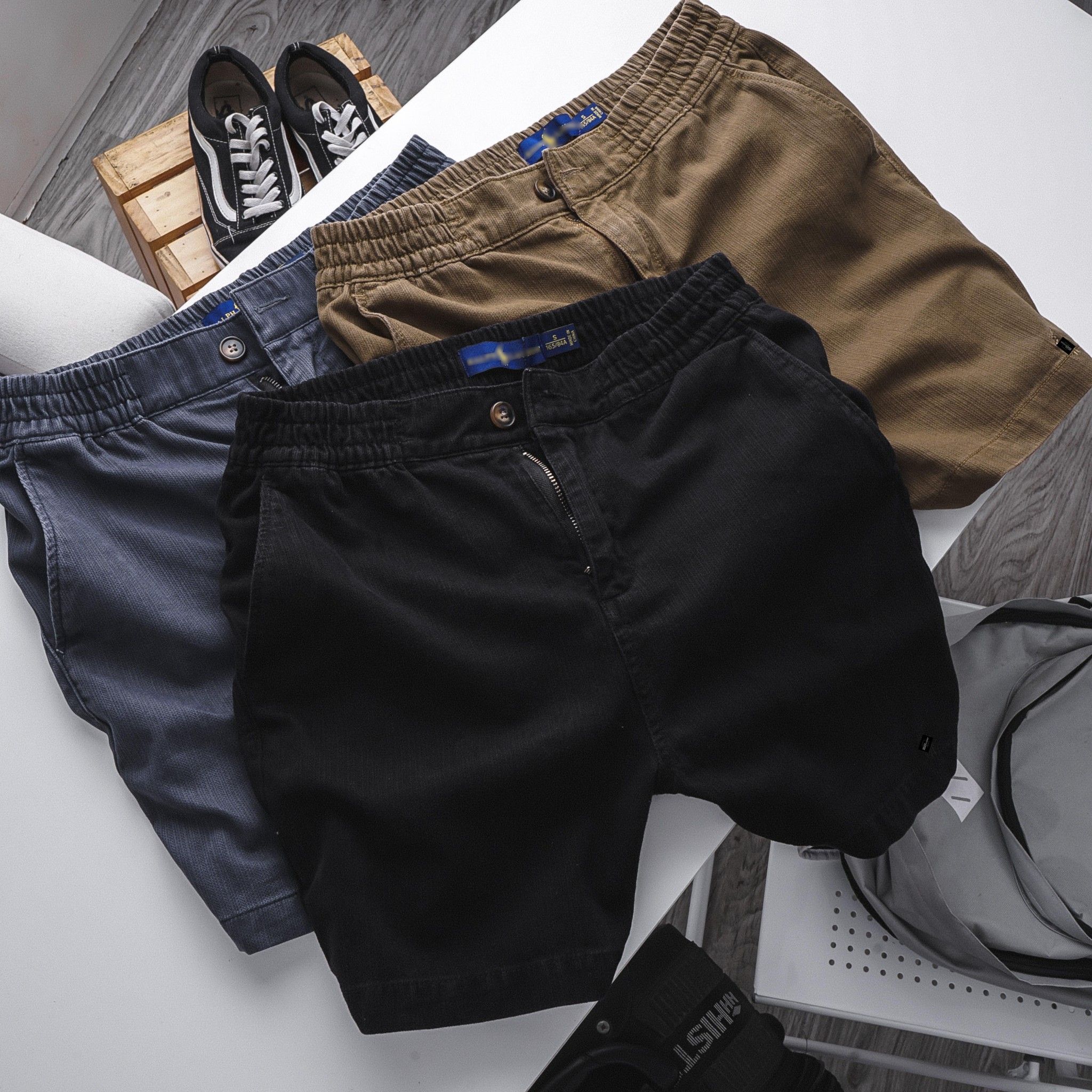 Quần short kaki R.LAUREN lưng thun