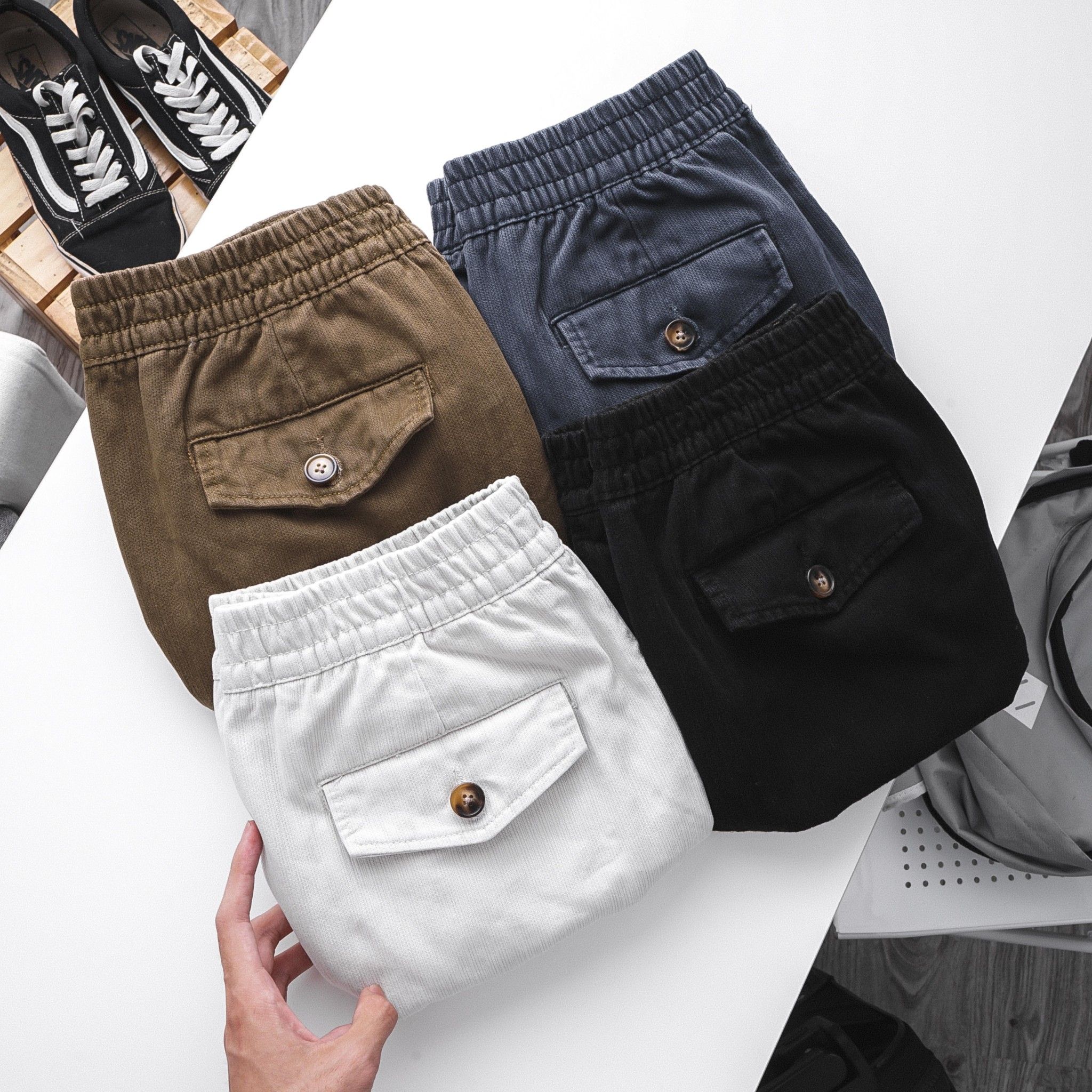 Quần short kaki R.LAUREN lưng thun