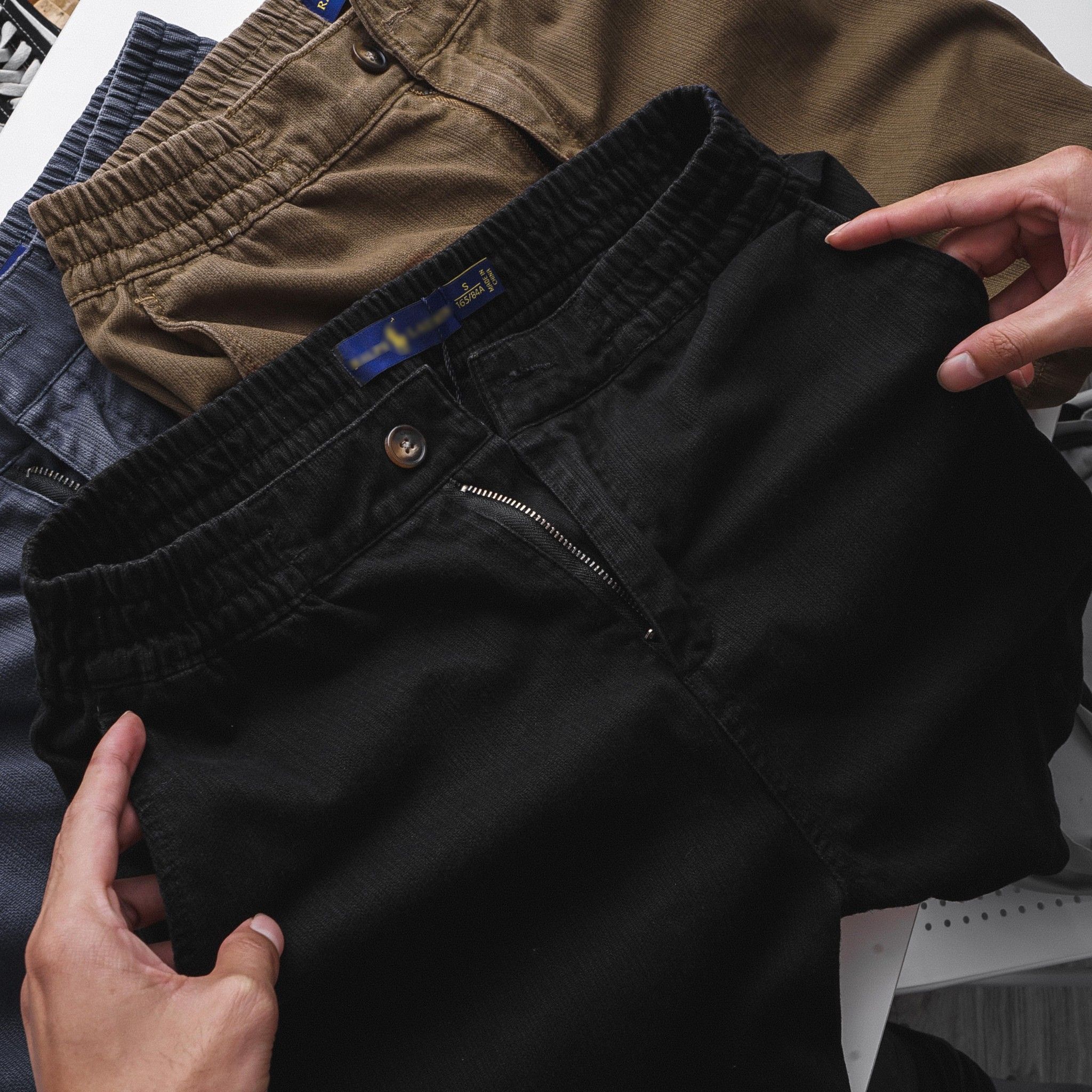 Quần short kaki R.LAUREN lưng thun