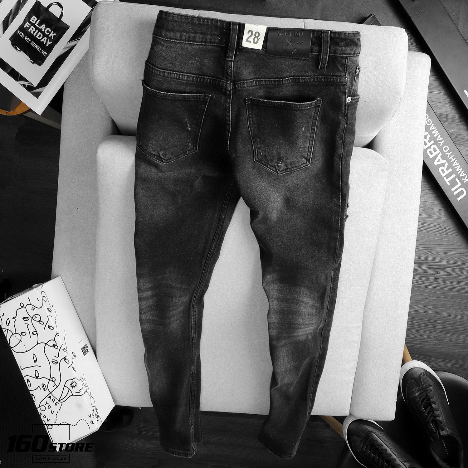 Quần jeans T.MAN slim fit rách
