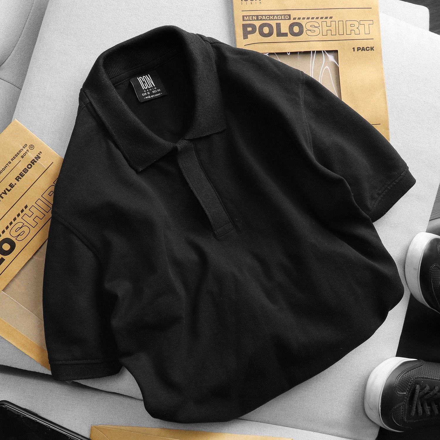 Áo polo ICON DENIM stretch fabric