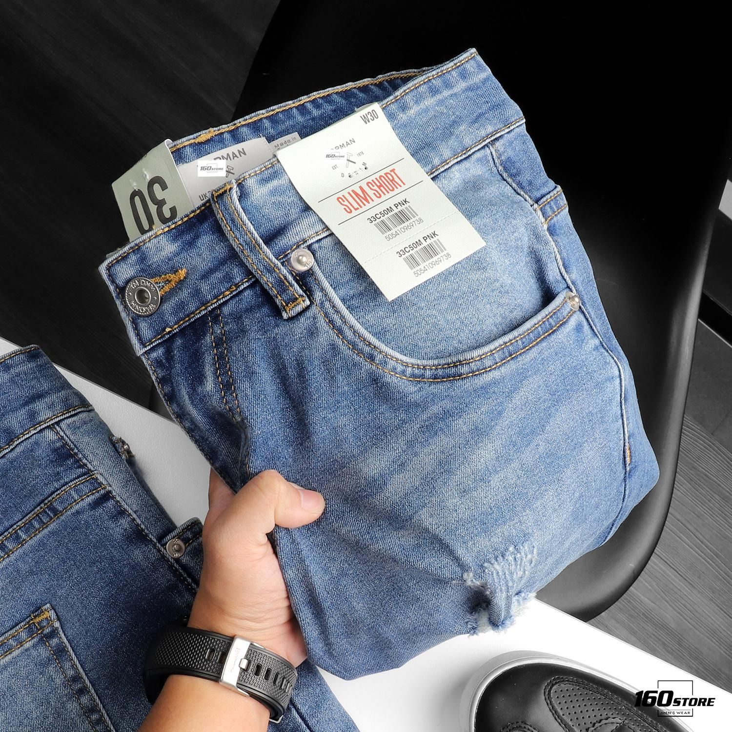 Quần short jeans T.MAN wash rách
