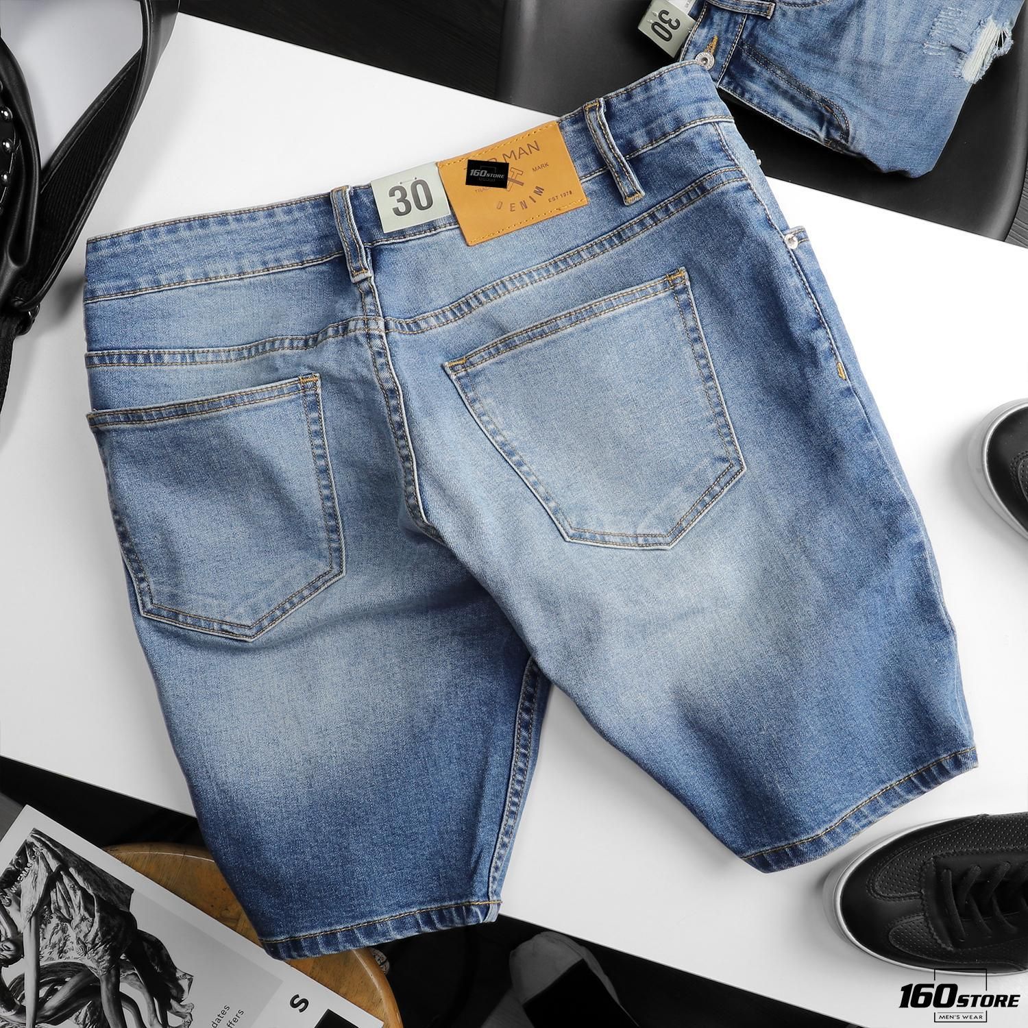 Quần short jeans T.MAN wash rách