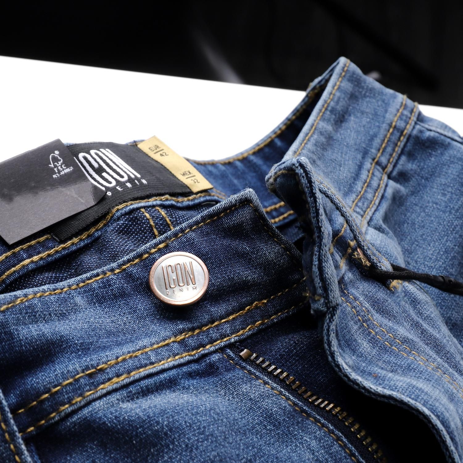 Quần short jeans ICON DENIM wash