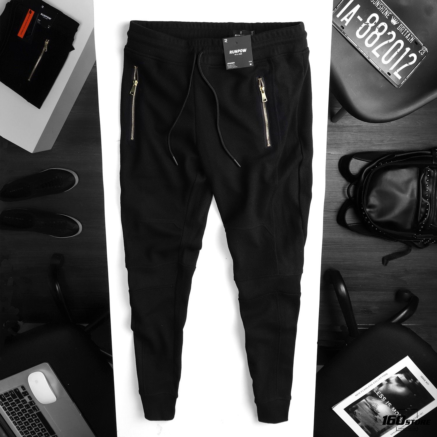 Quần jogger RUNPOW w zip ss20