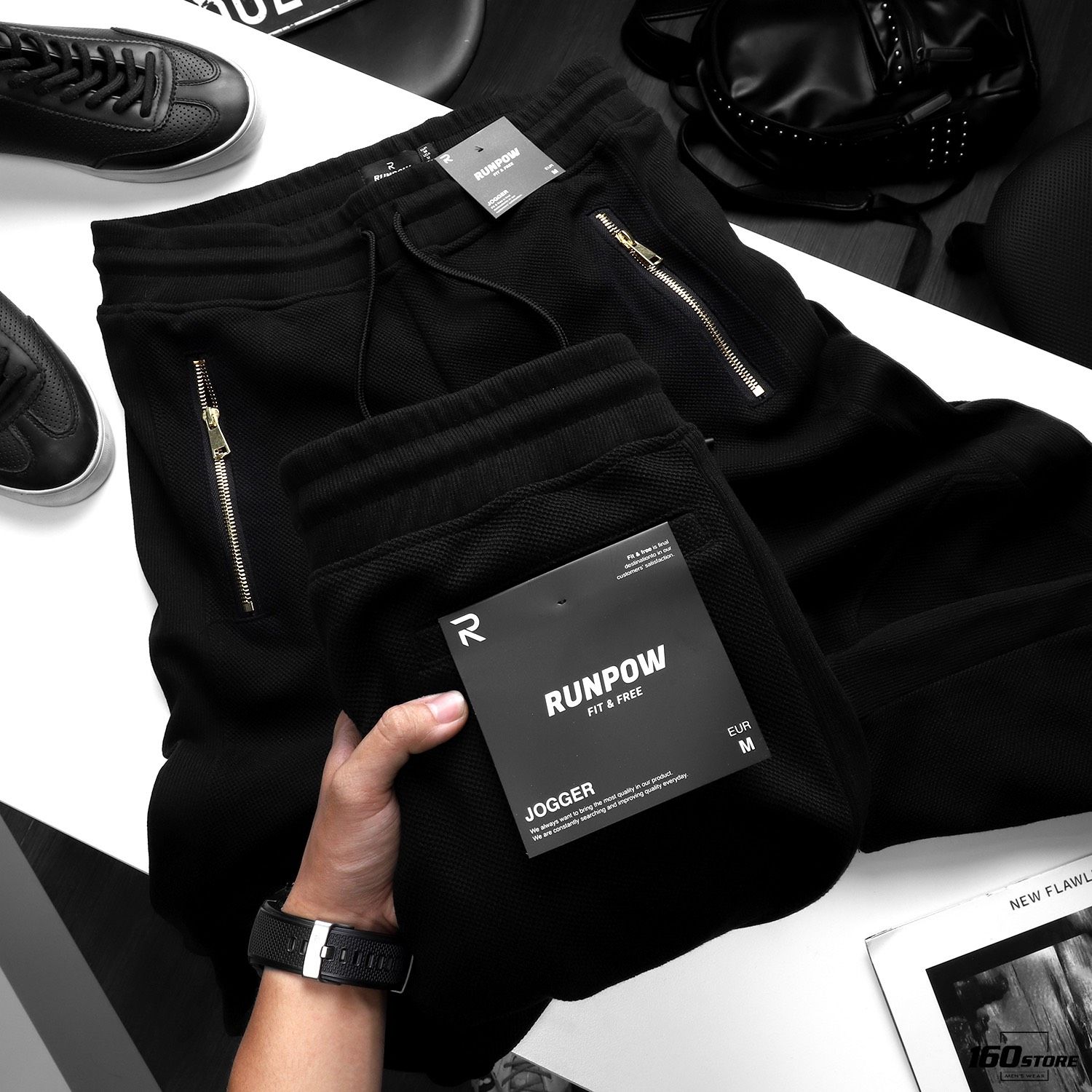 Quần jogger RUNPOW w zip ss20