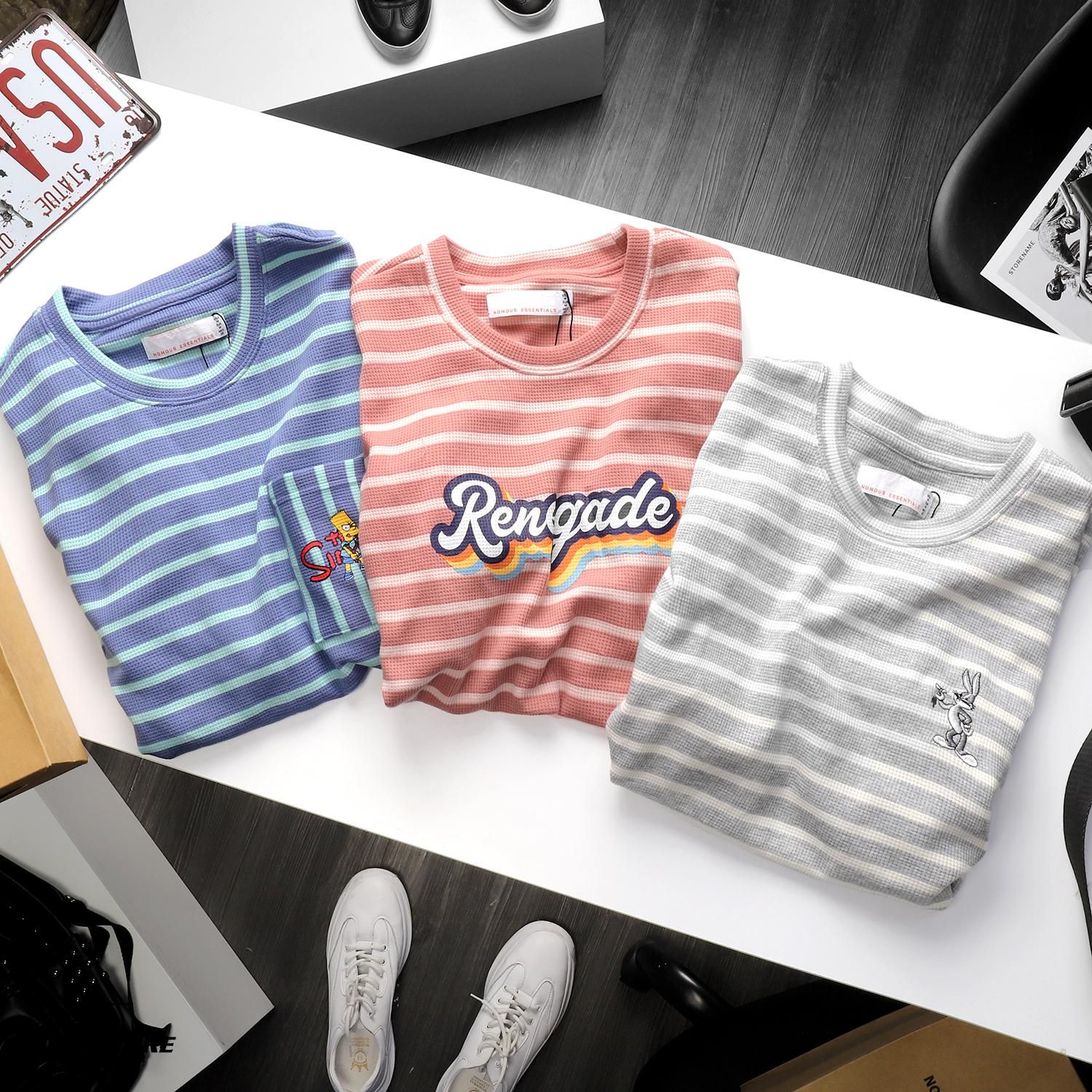 Áo thun NOMOUS ESSENTIALS stripes printed
