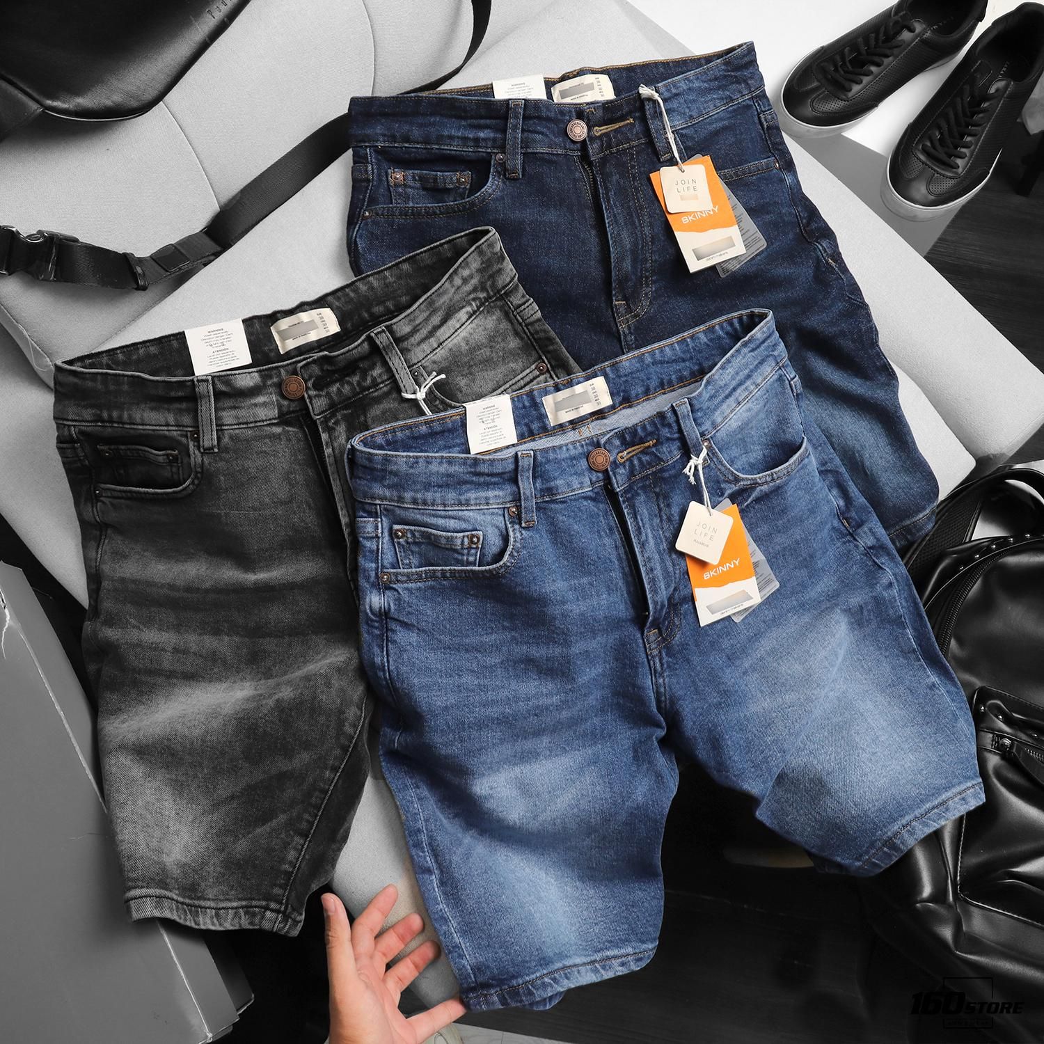Quần short jeans P.B dark blue