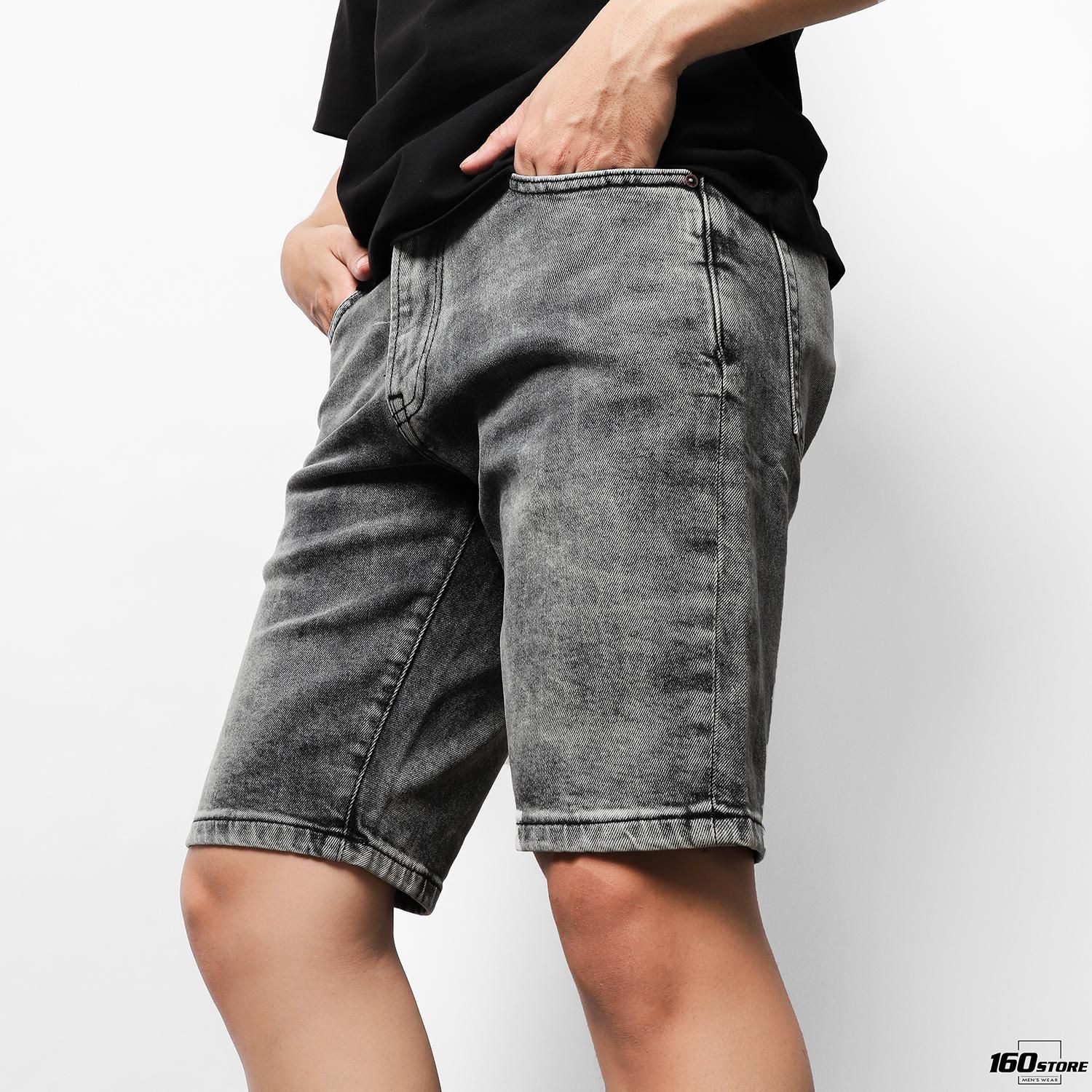 Quần short jeans P.B Gray wash