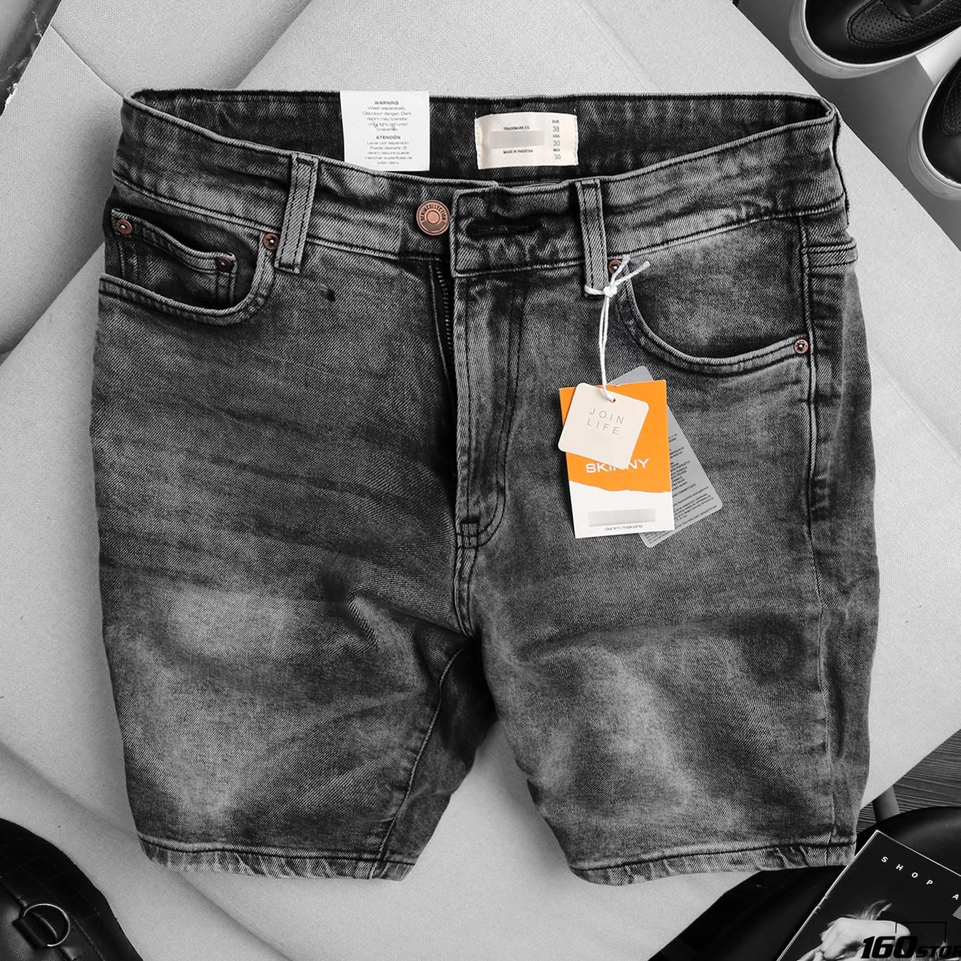 Quần short jeans P.B Gray wash