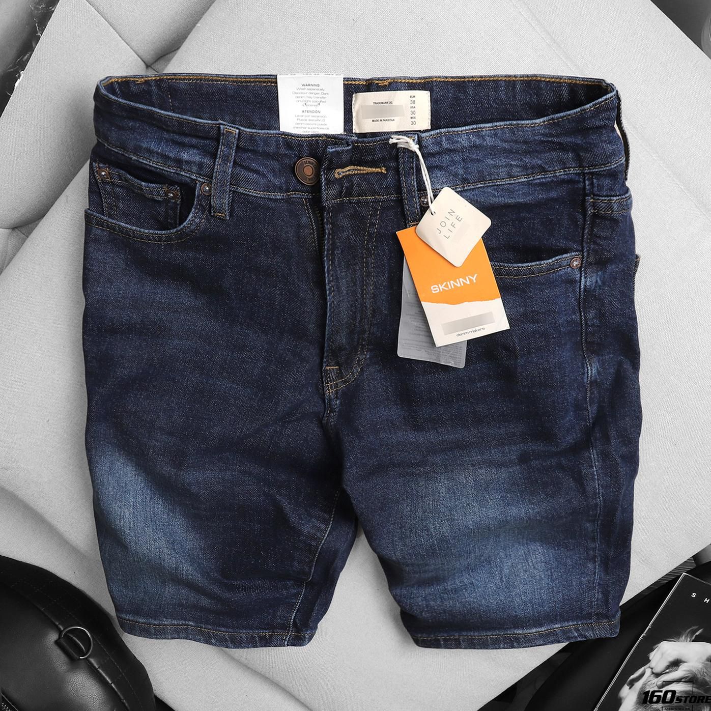 Quần short jeans P.B dark blue