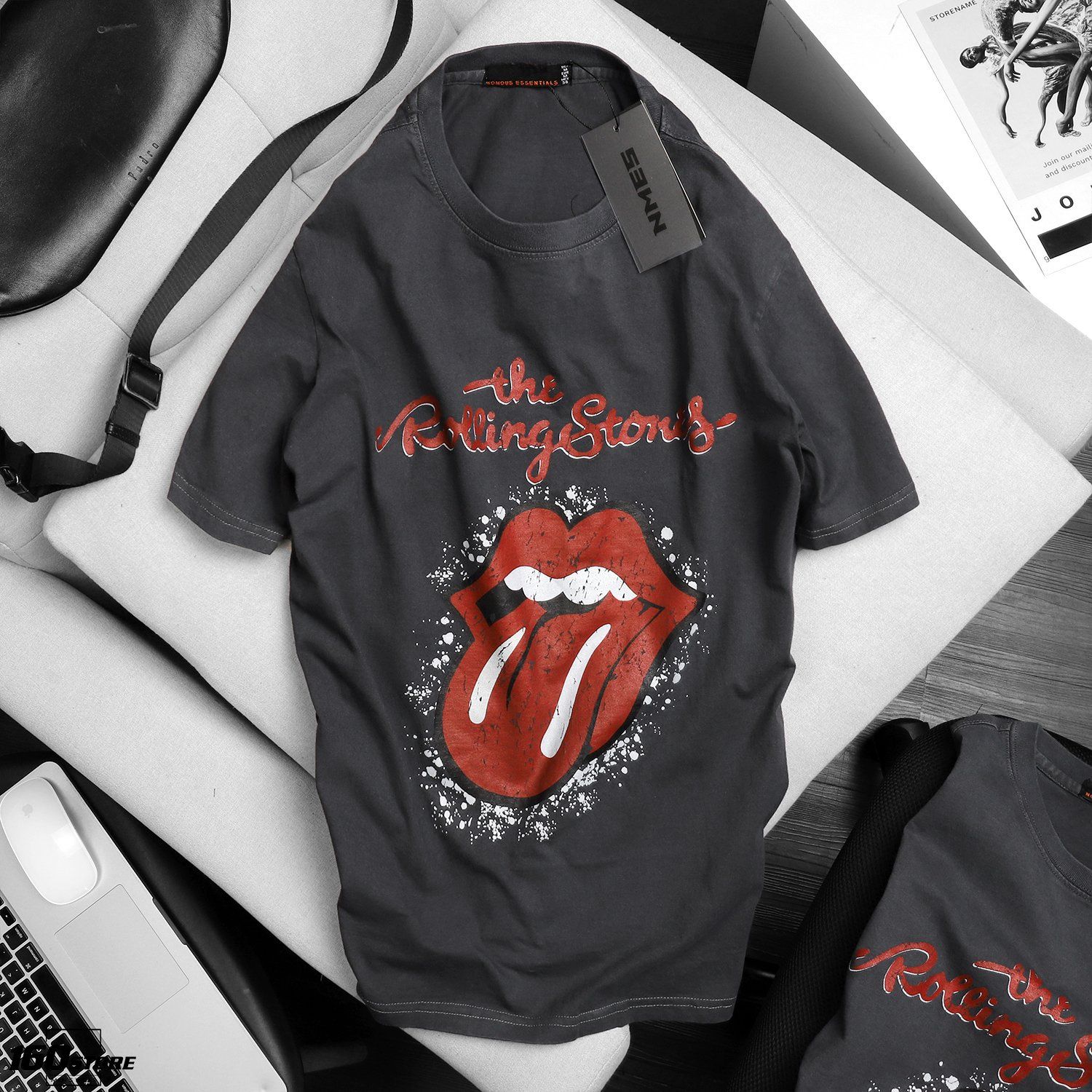 Áo thun NOMOUS ESSENTIALS rolling stones acid wash
