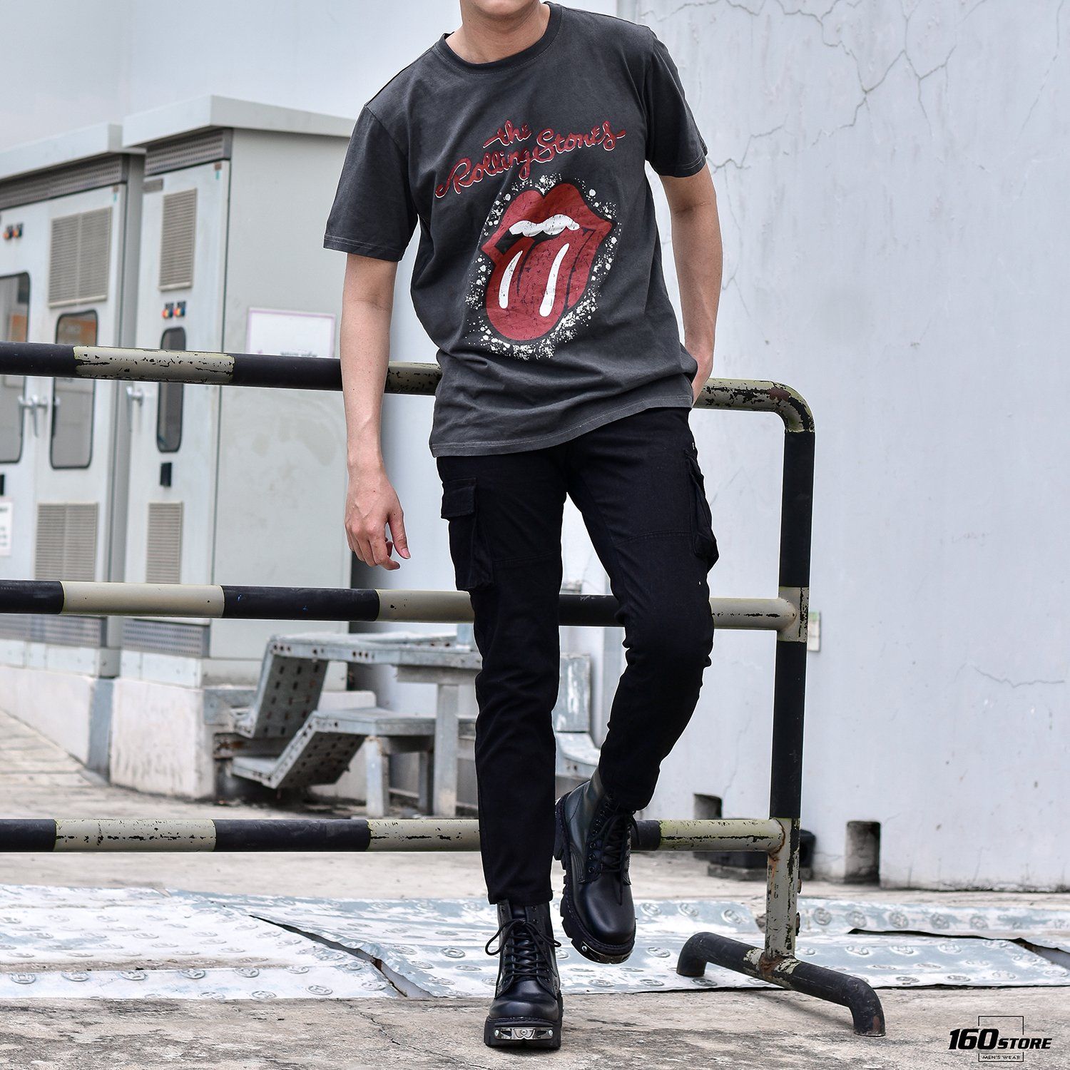 Áo thun NOMOUS ESSENTIALS rolling stones acid wash