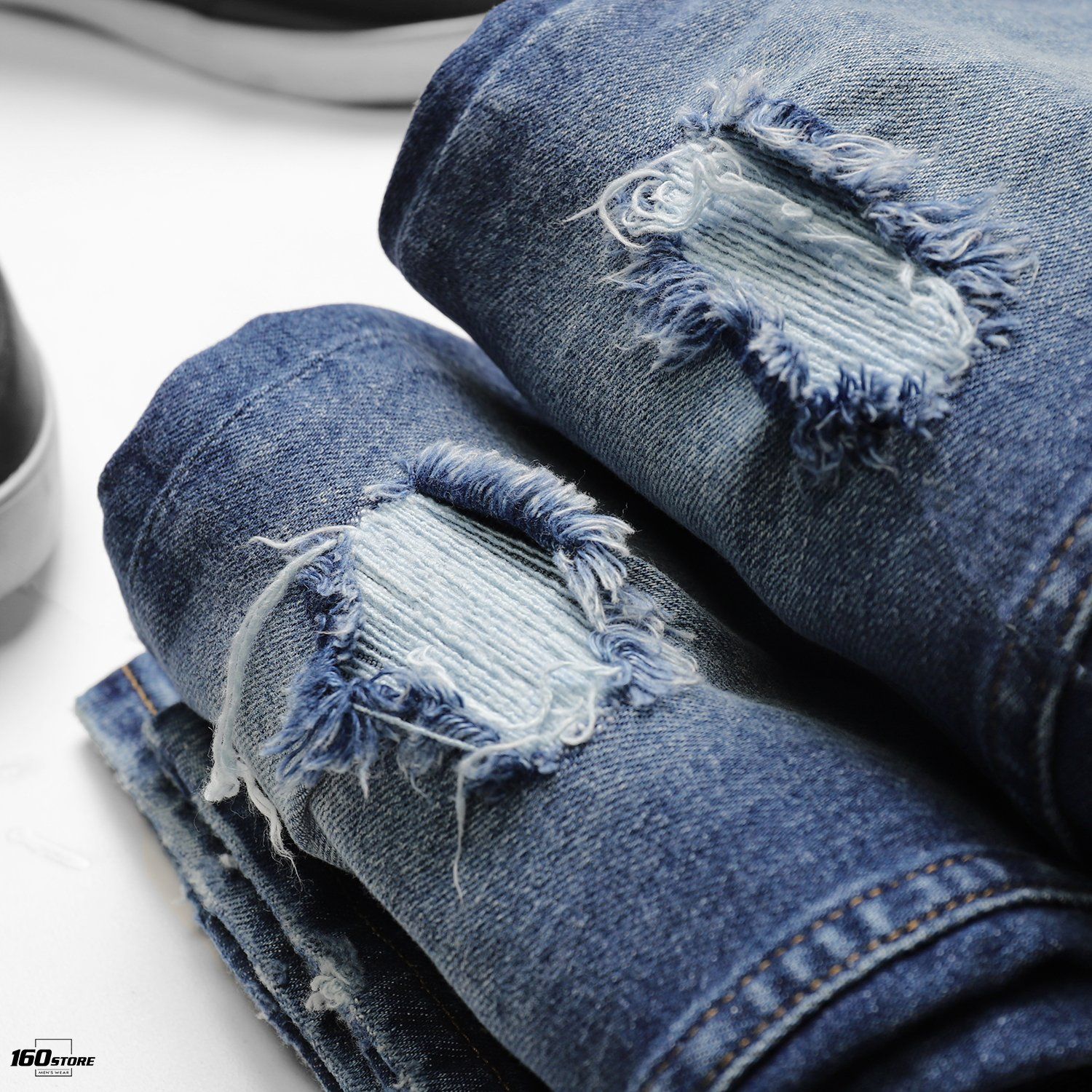 Quần jeans P.B skinny fit w ripped
