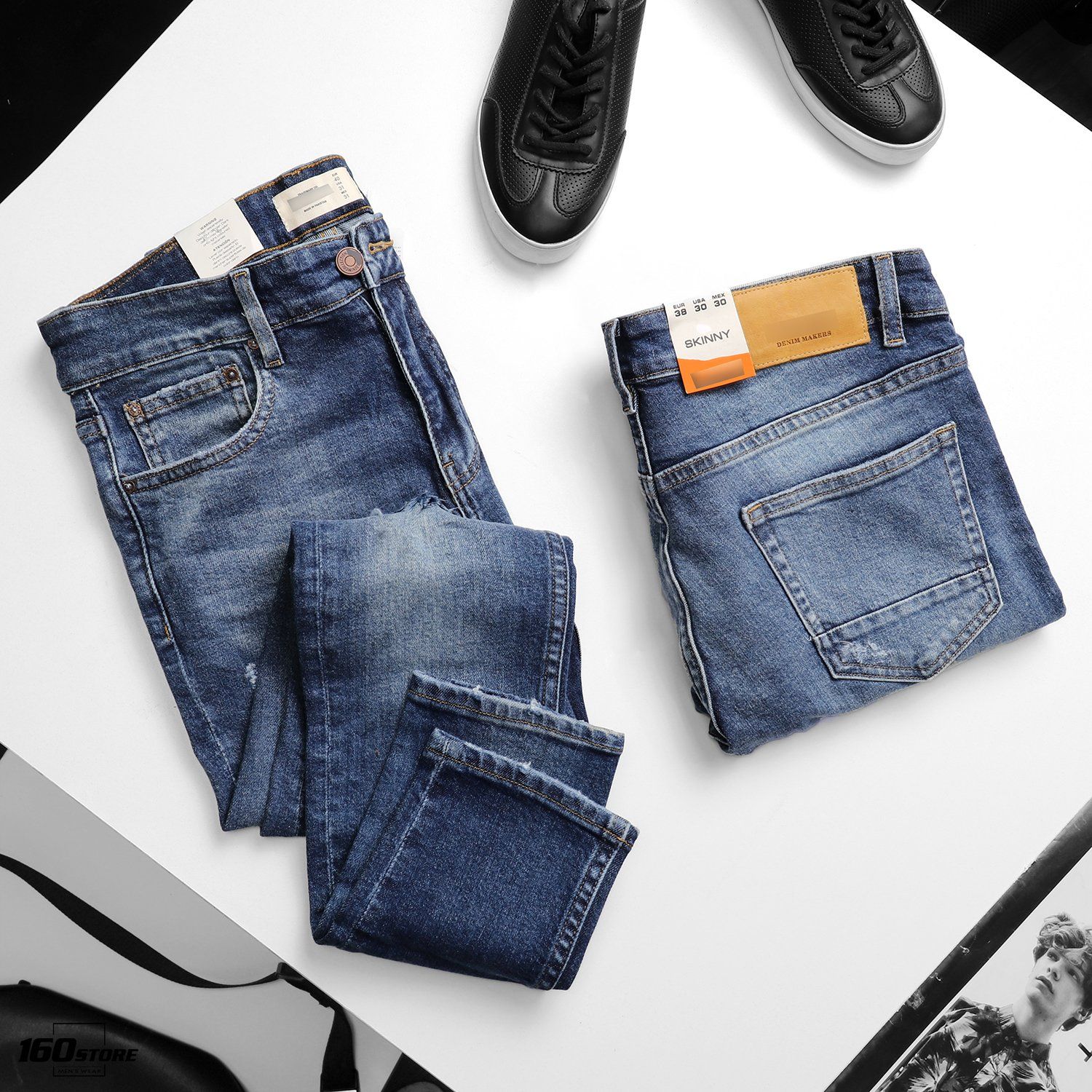 Quần jeans P.B skinny fit w ripped