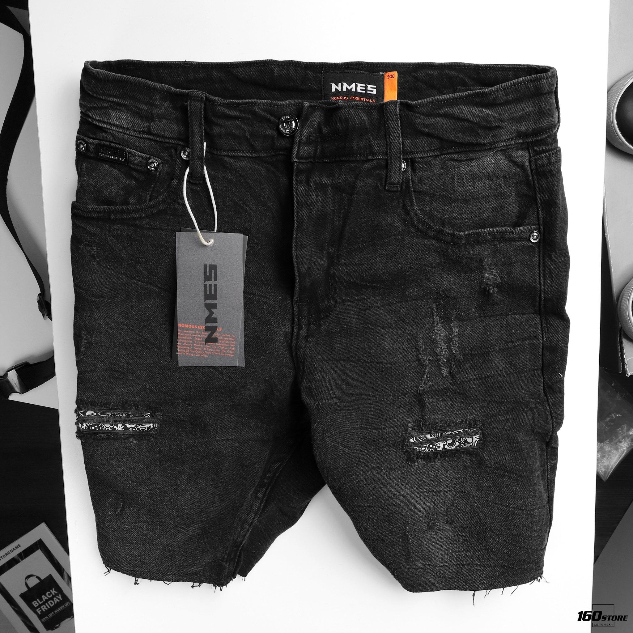Quần short jeans NOMOUS ESSENTIALS Ripped