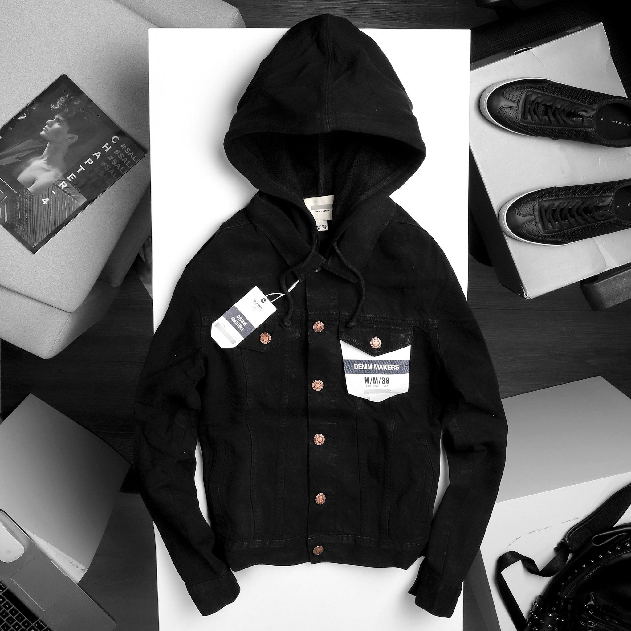 Áo khoác P.B denim black ss20