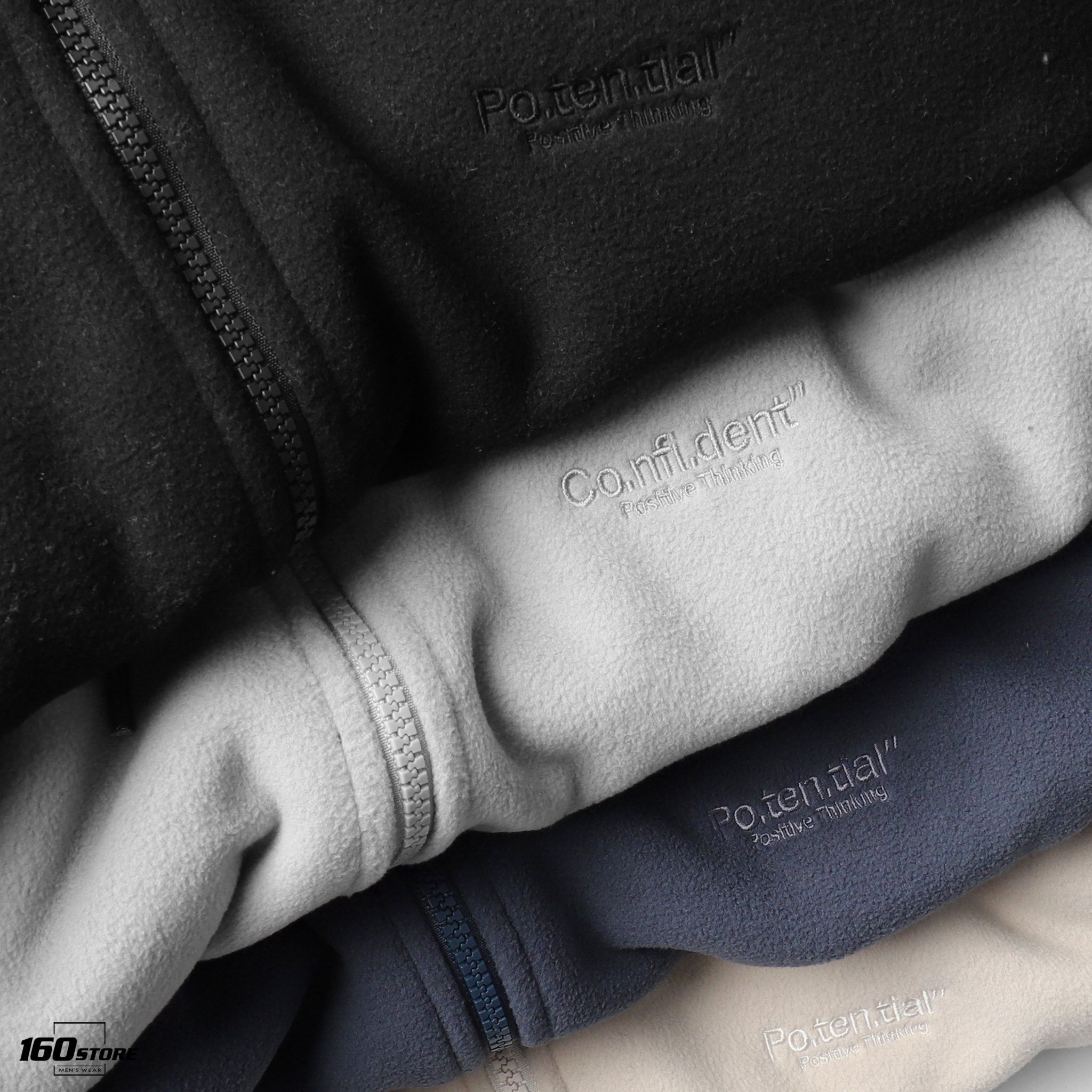 Áo khoác POLHAM hoodie zip lót lông