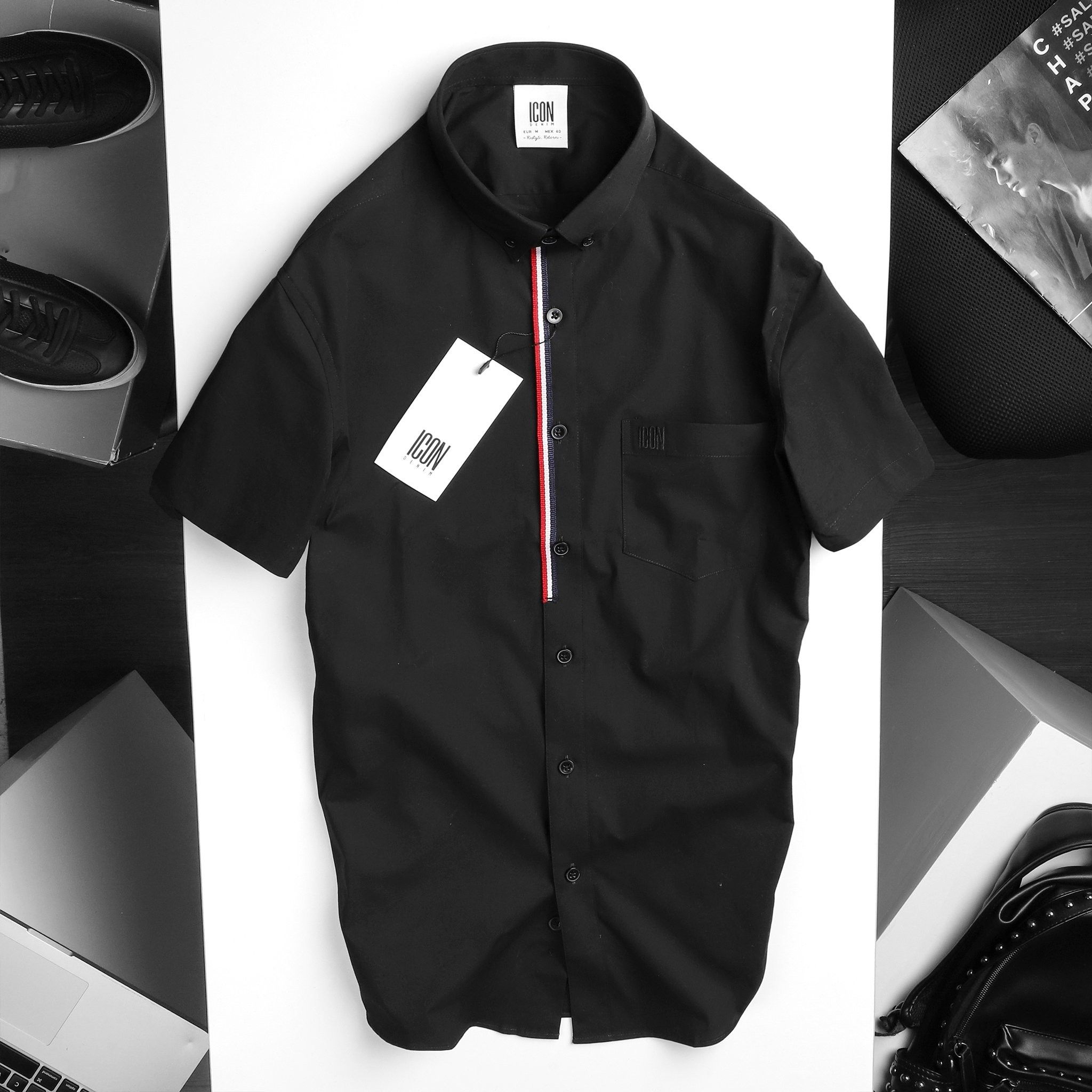 Áo sơmi tay ngắn ICON DENIM line w logo