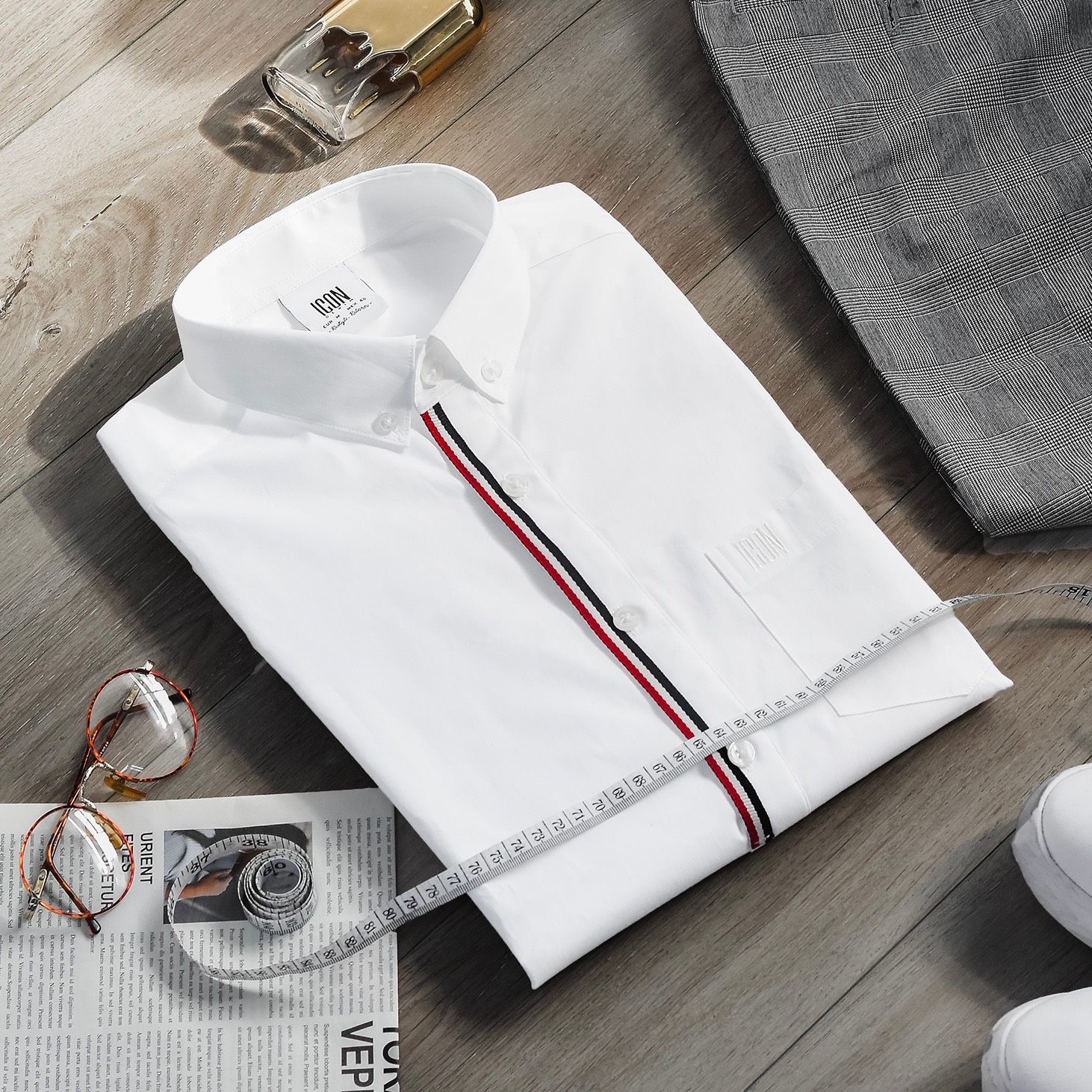 Áo sơmi tay ngắn ICON DENIM line w logo