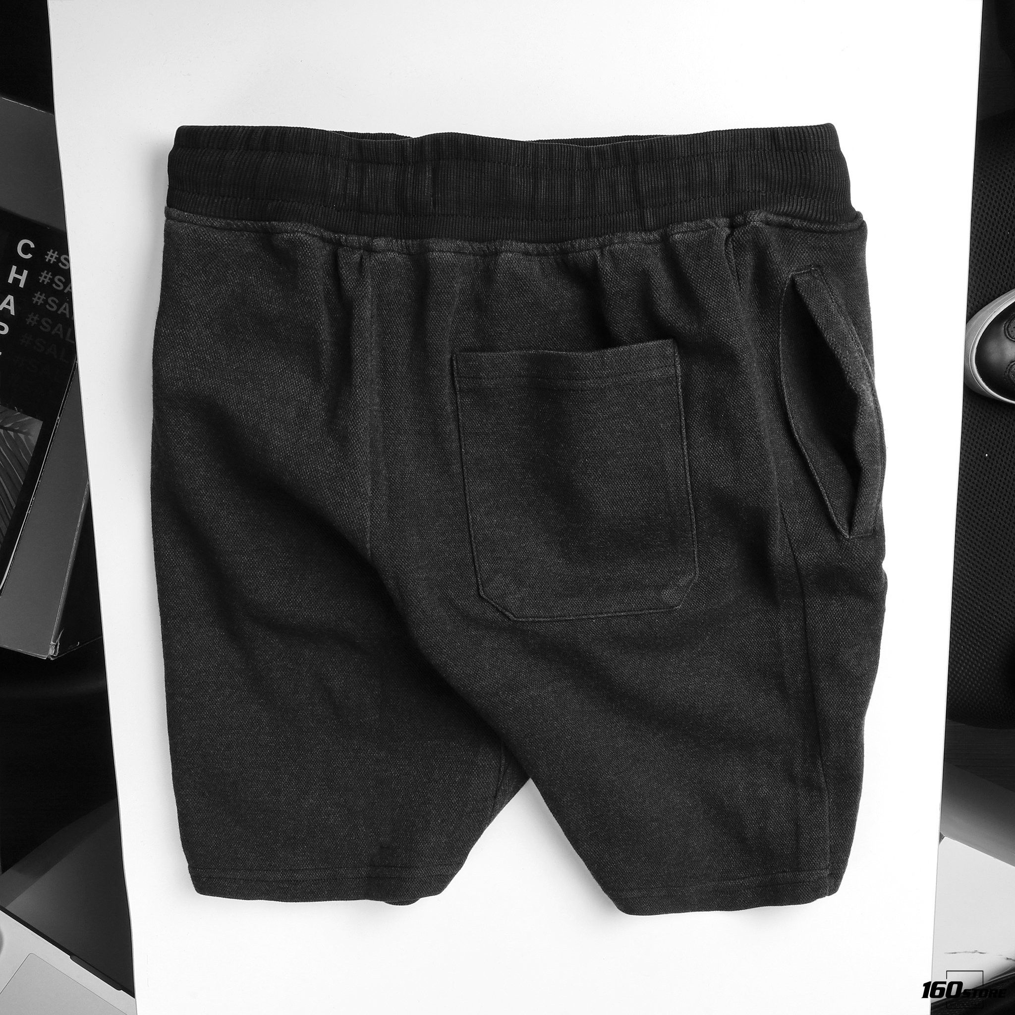Quần short thun pique RUNPOW acid wash