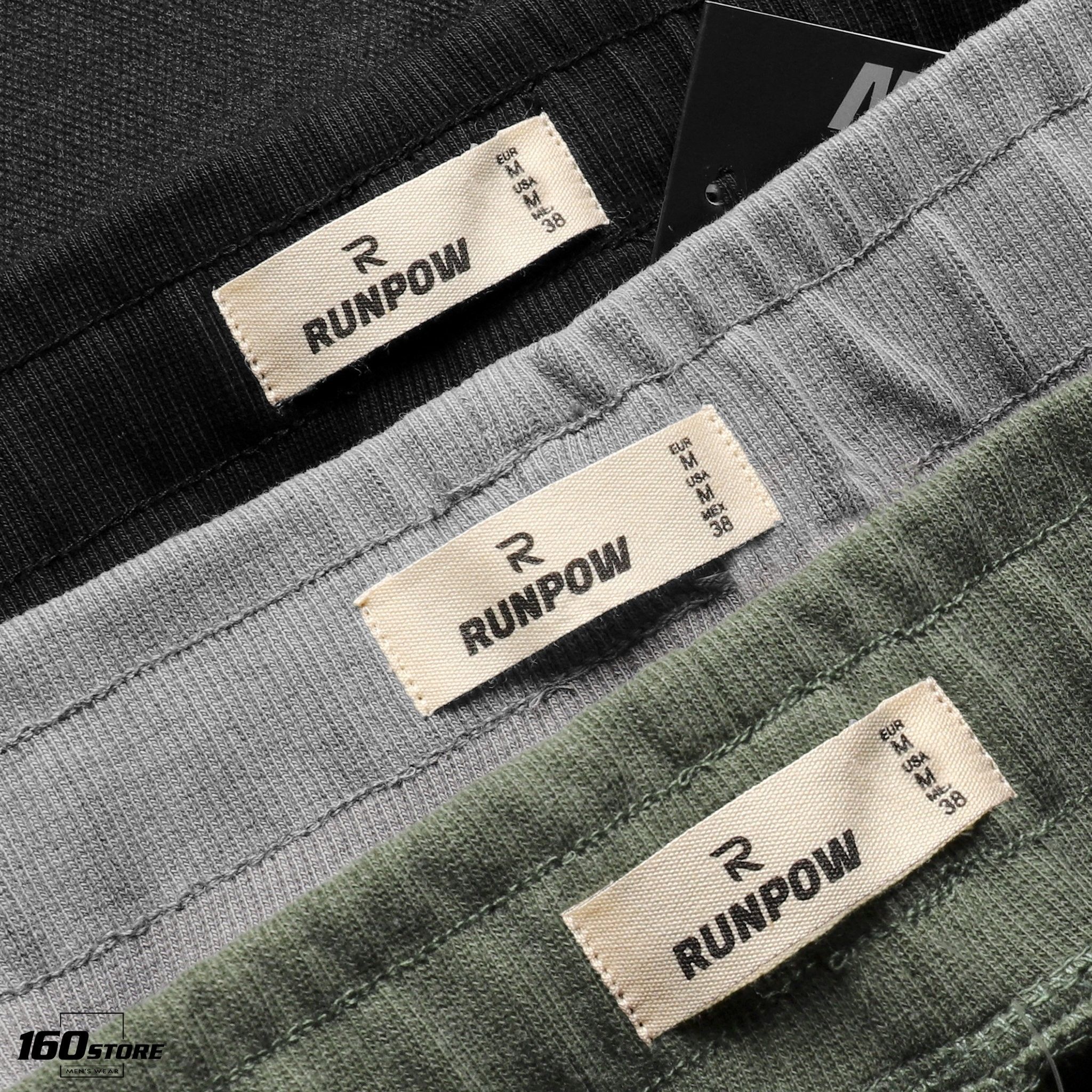 Quần short thun pique RUNPOW acid wash