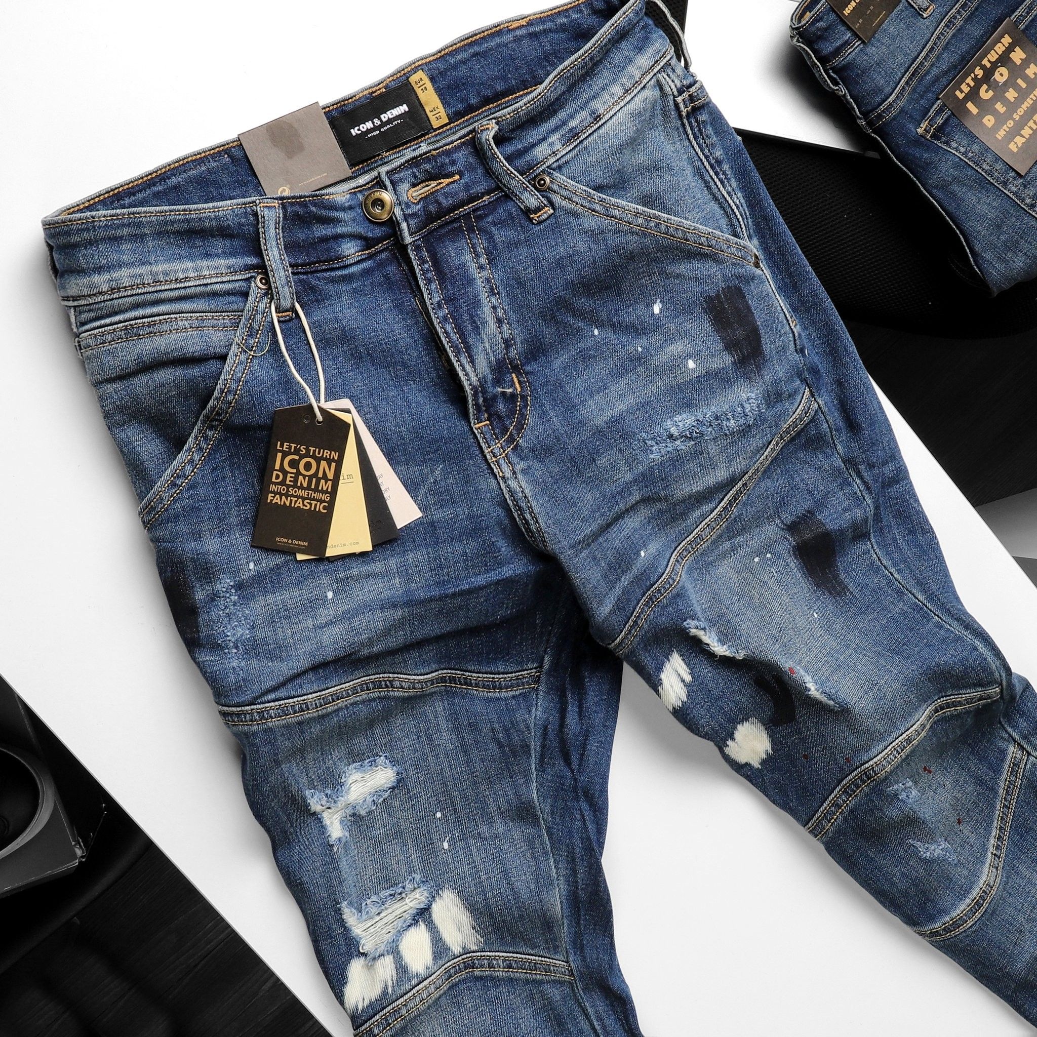 Quần jeans ICON DENIM skinny vẩy sơn