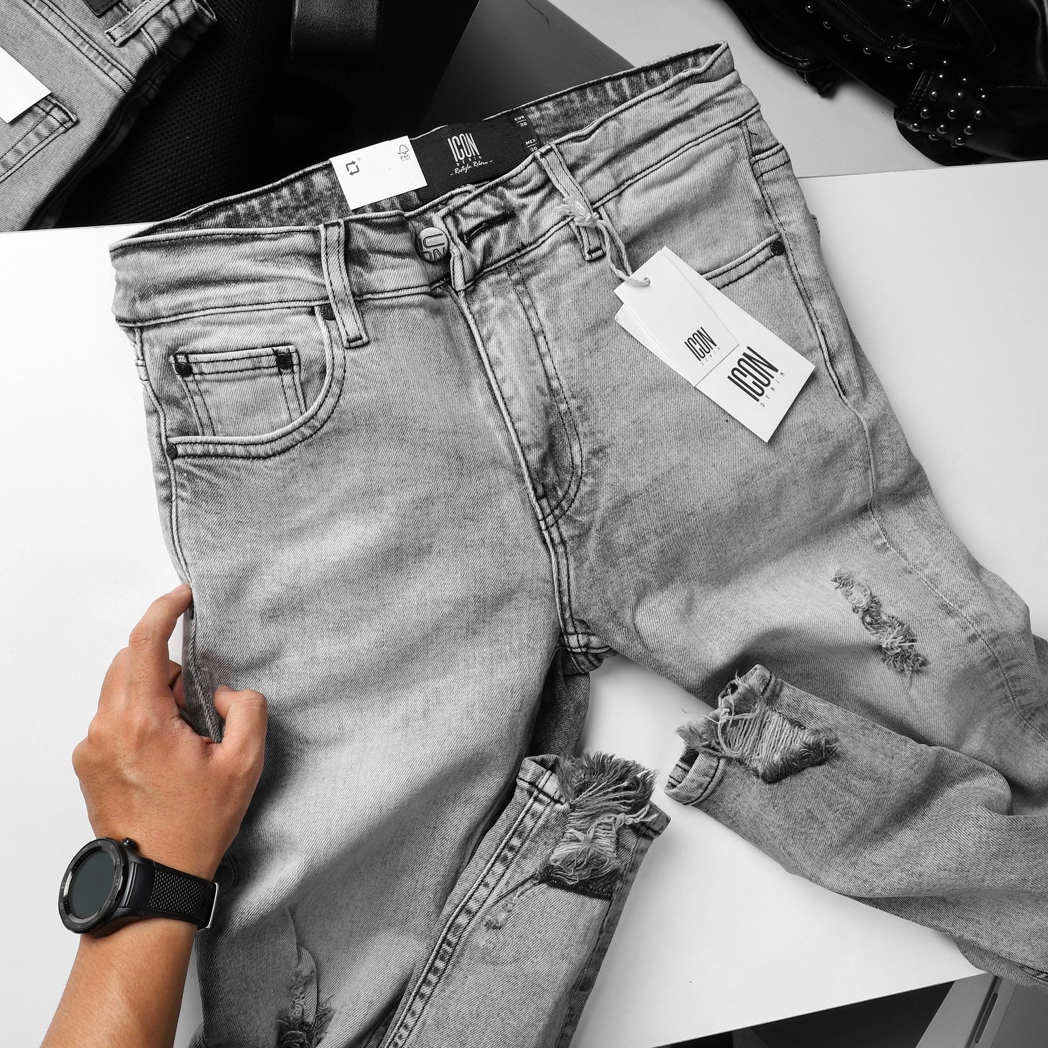 Quần jeans ICON DENIM skinny ripped