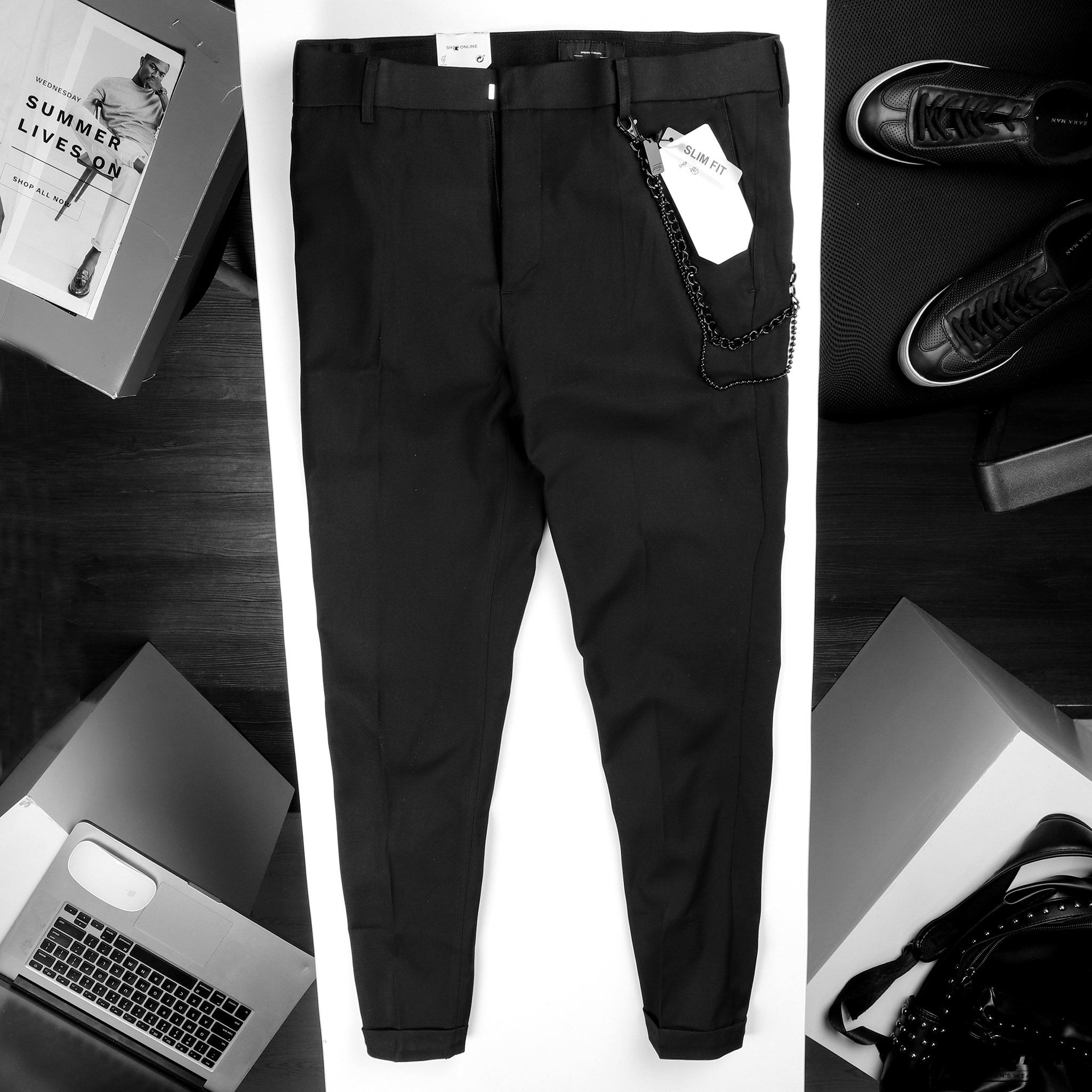Quần tây P.B w chain slim