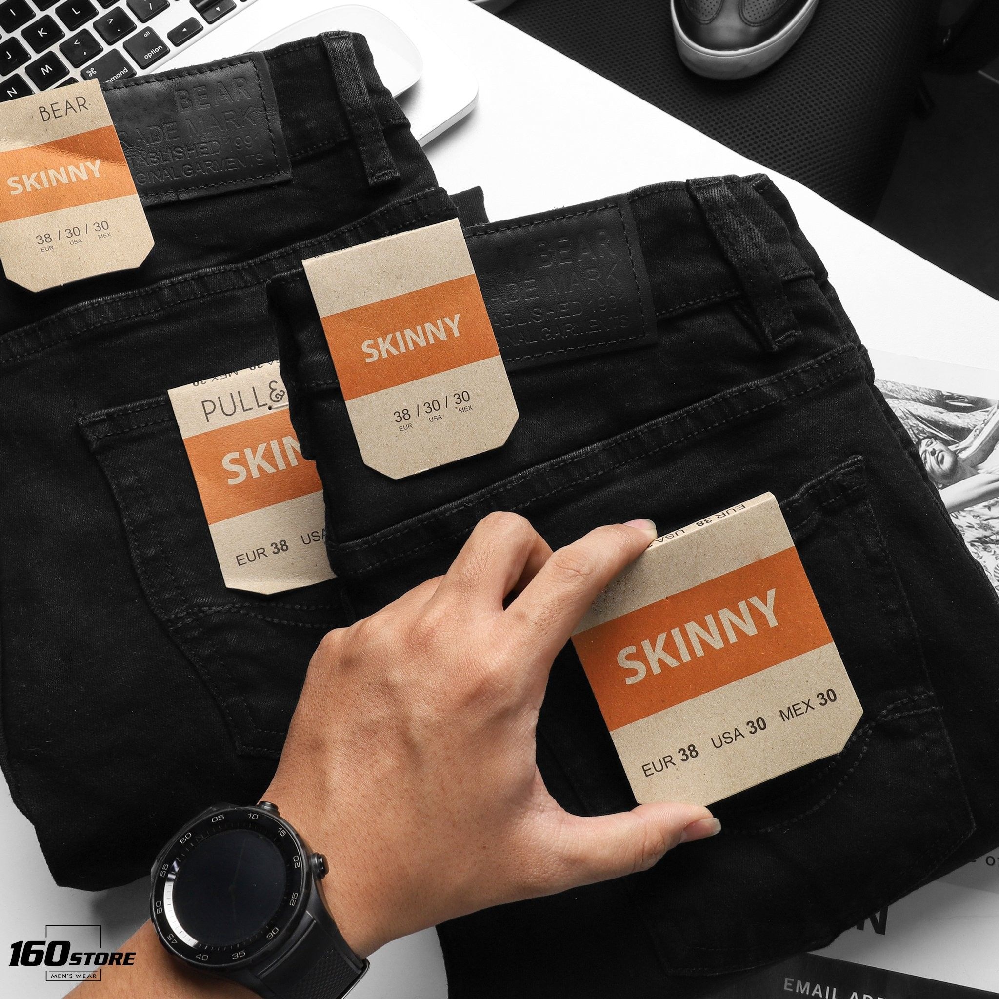 Quần jeans P.B skinny black