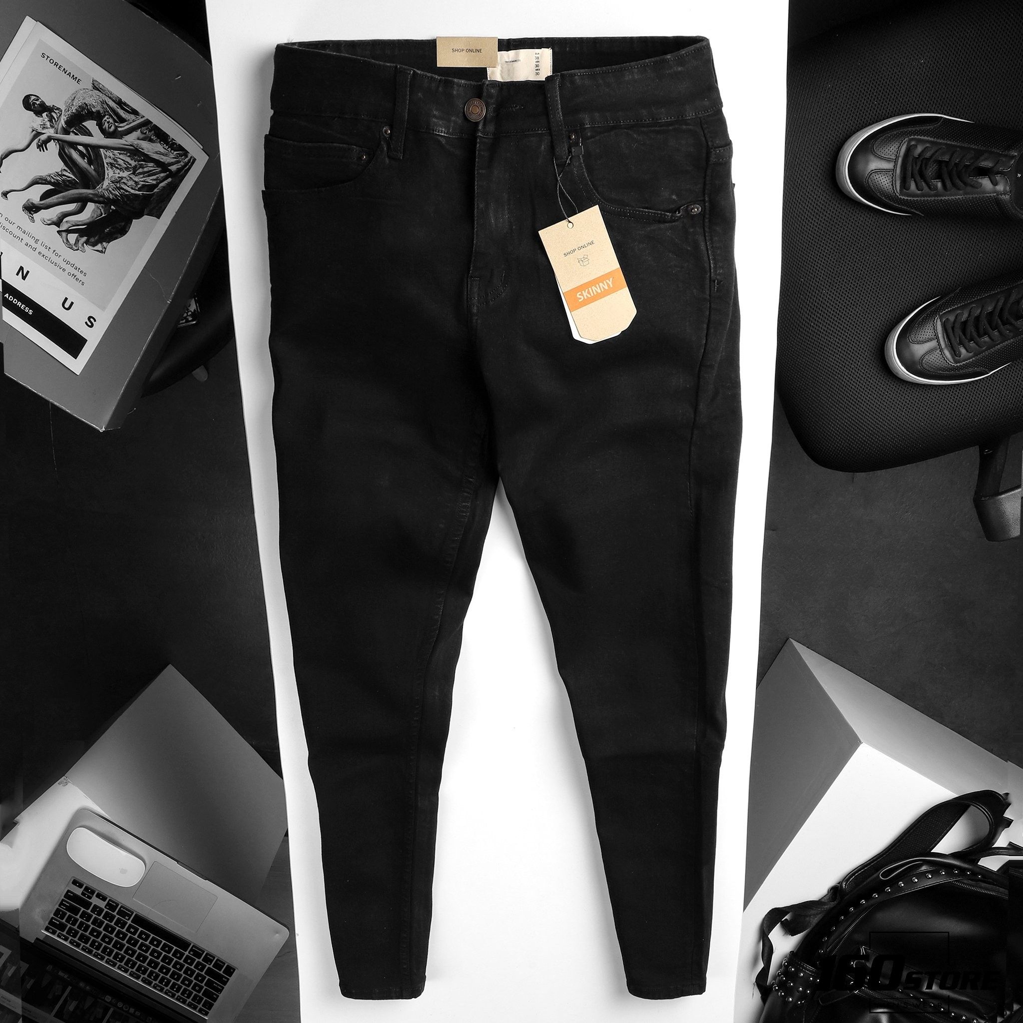 Quần jeans P.B skinny black