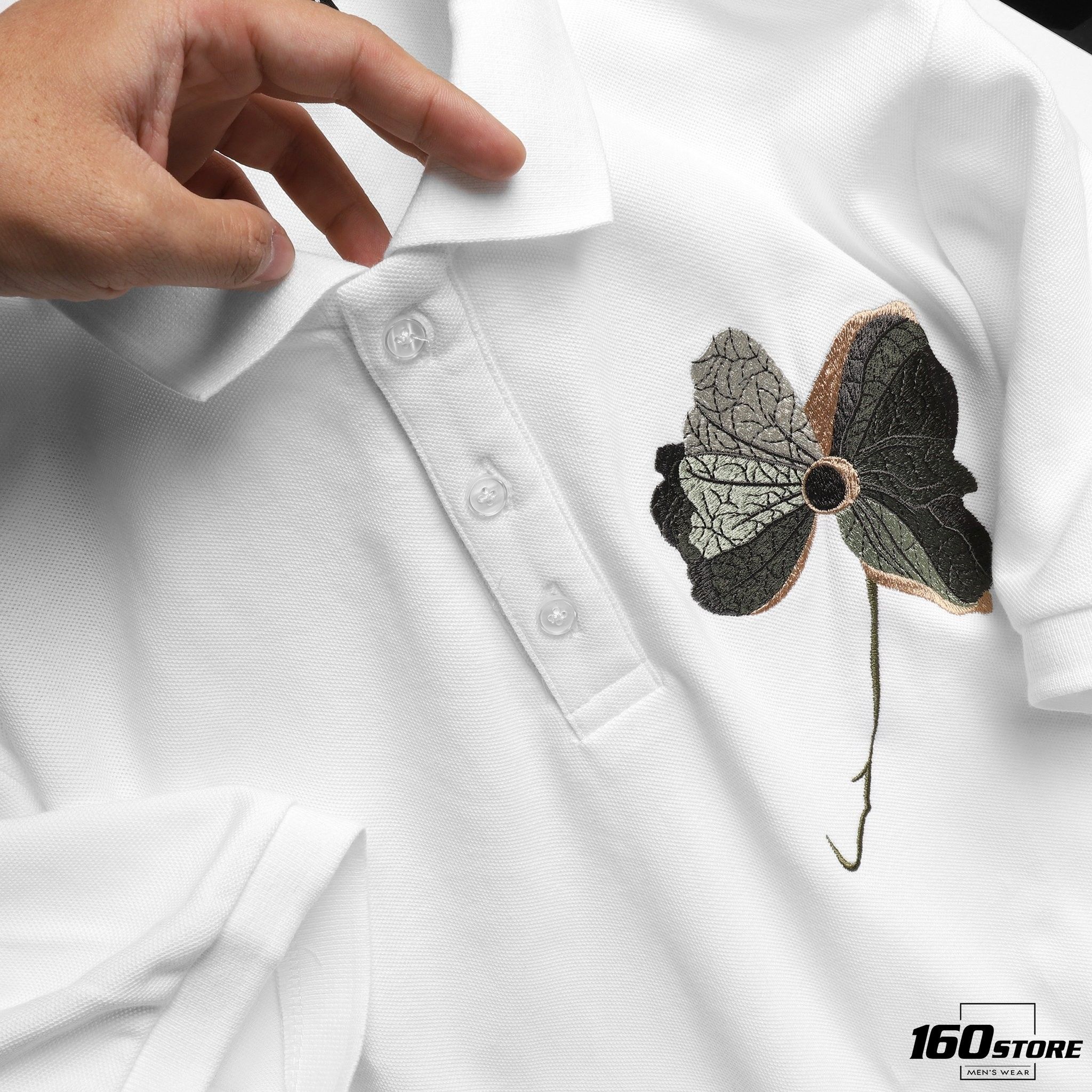 Áo polo NOMOUS ESSENTIALS w Floral embroidery
