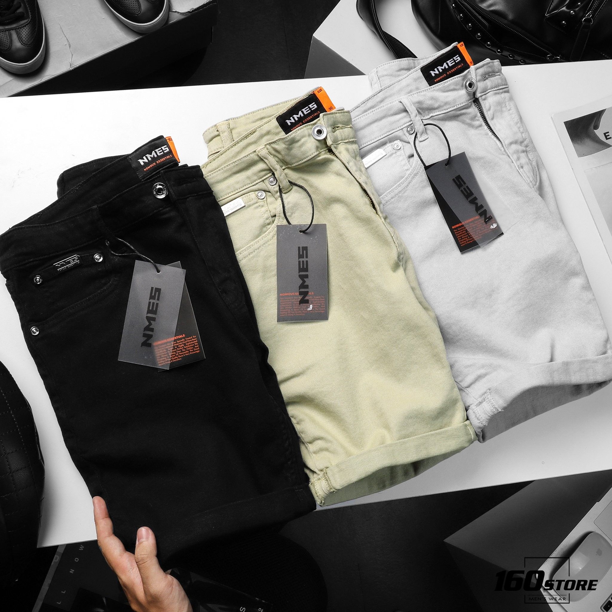 Quần short jeans NOMOUS ESSENTIALS w logo