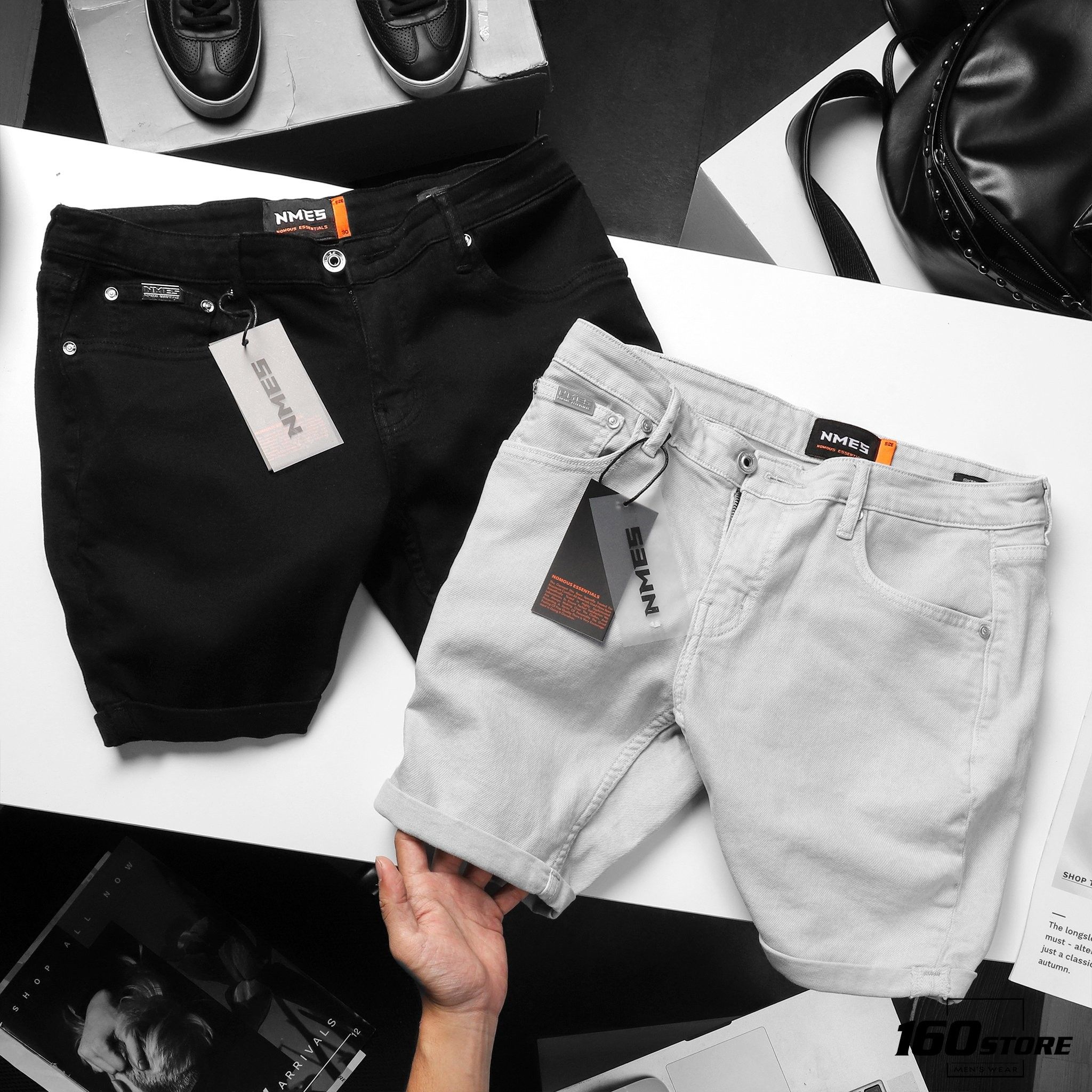 Quần short jeans NOMOUS ESSENTIALS w logo