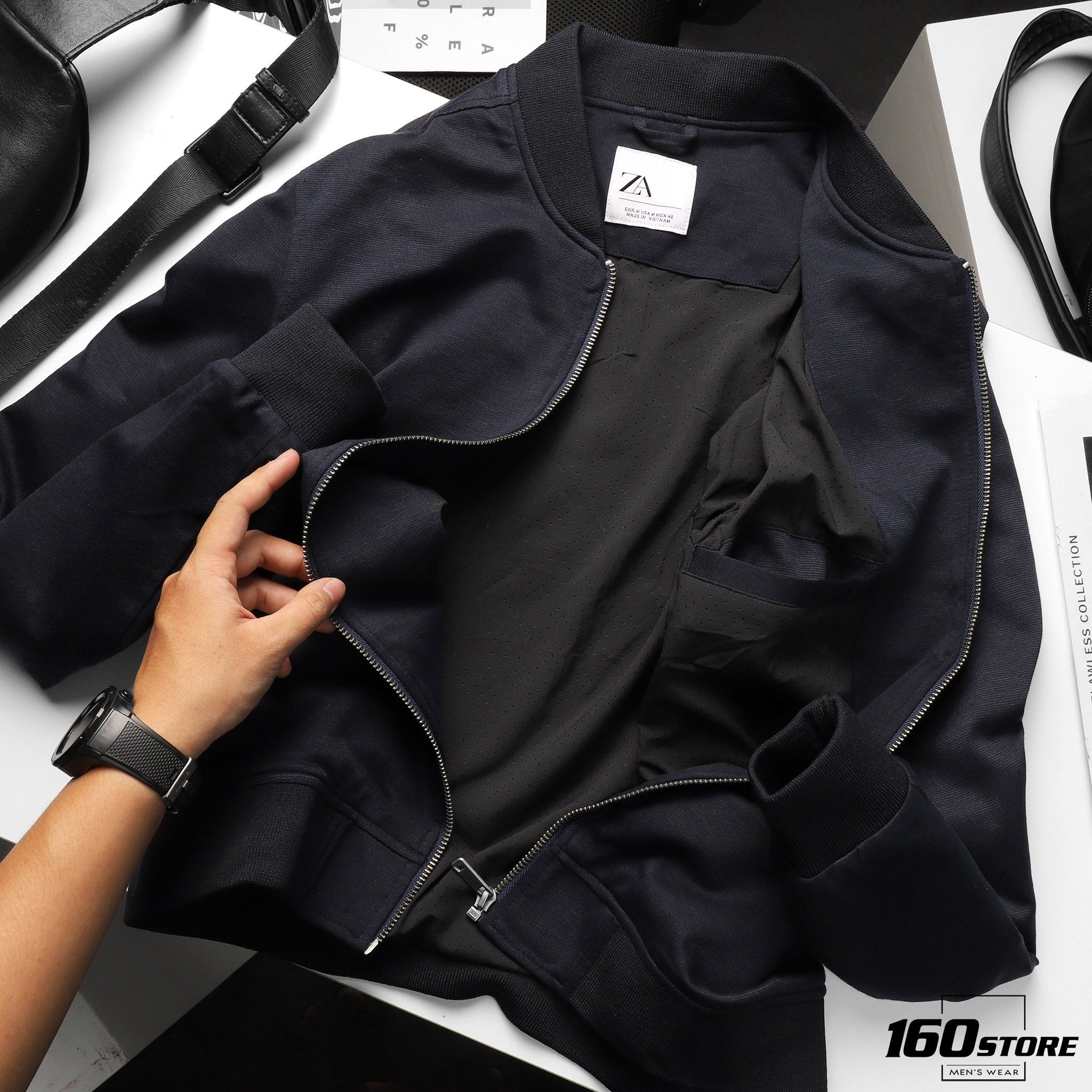 Áo khoác bomber ZRA Poly Texture ss20