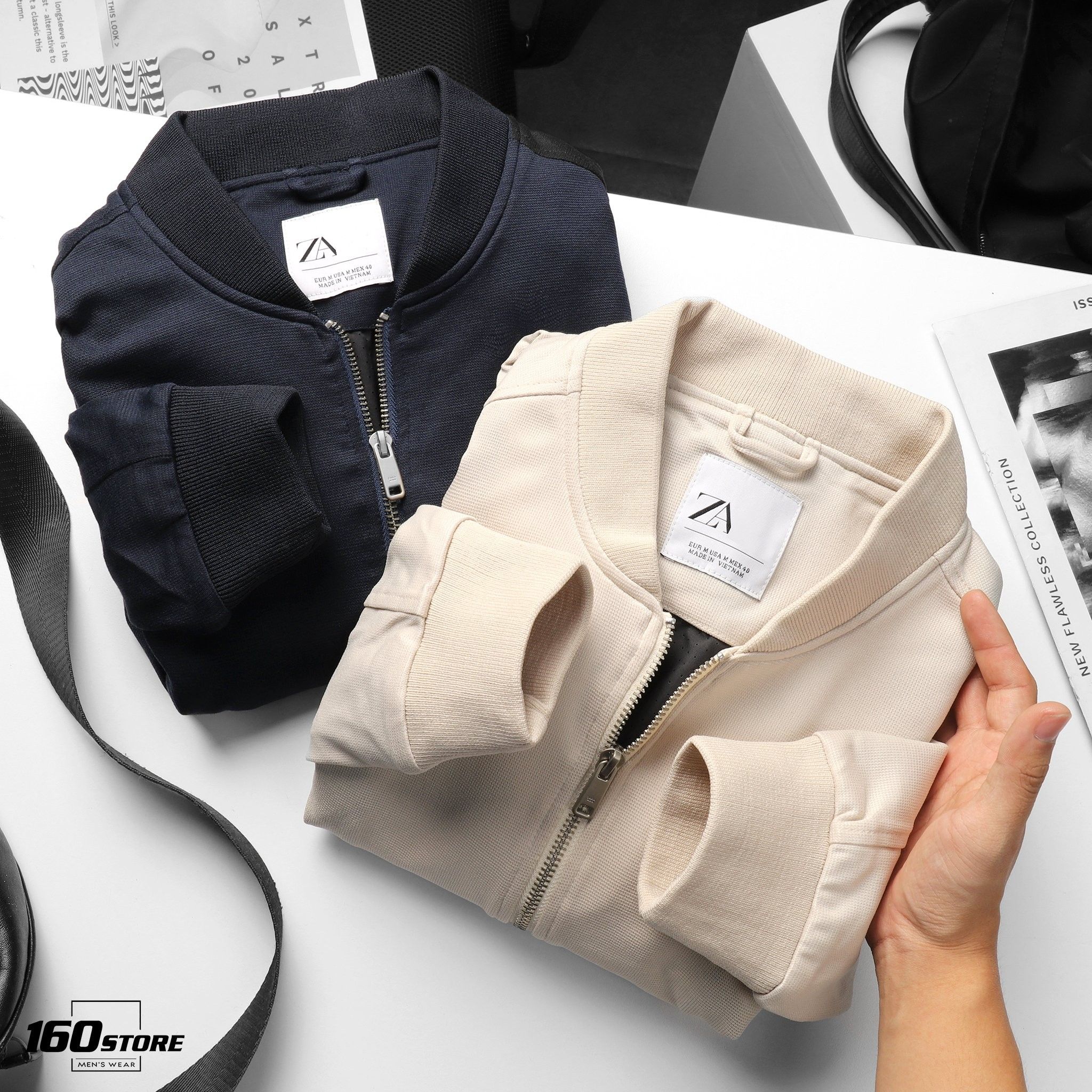 Áo khoác bomber ZRA Poly Texture ss20