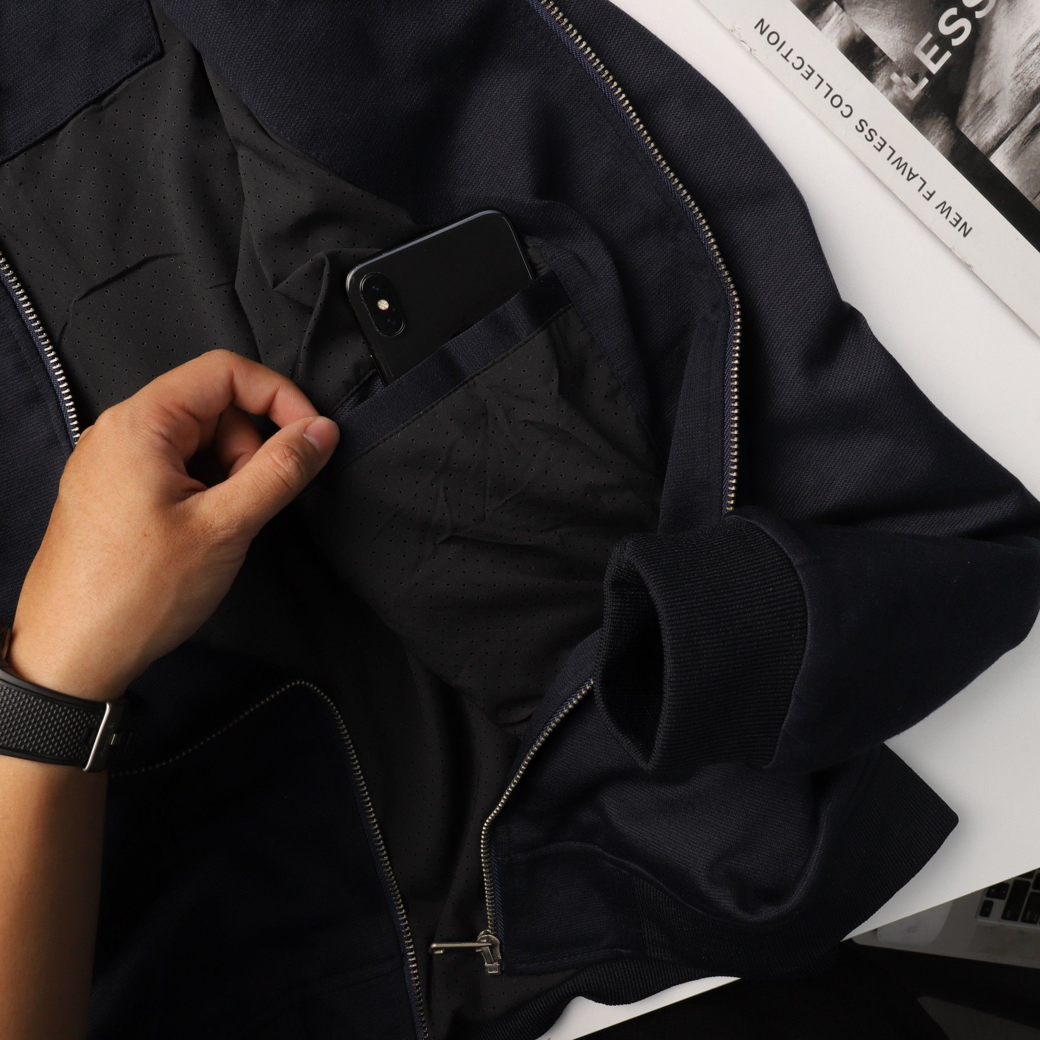 Áo khoác bomber ZRA Poly Texture ss20
