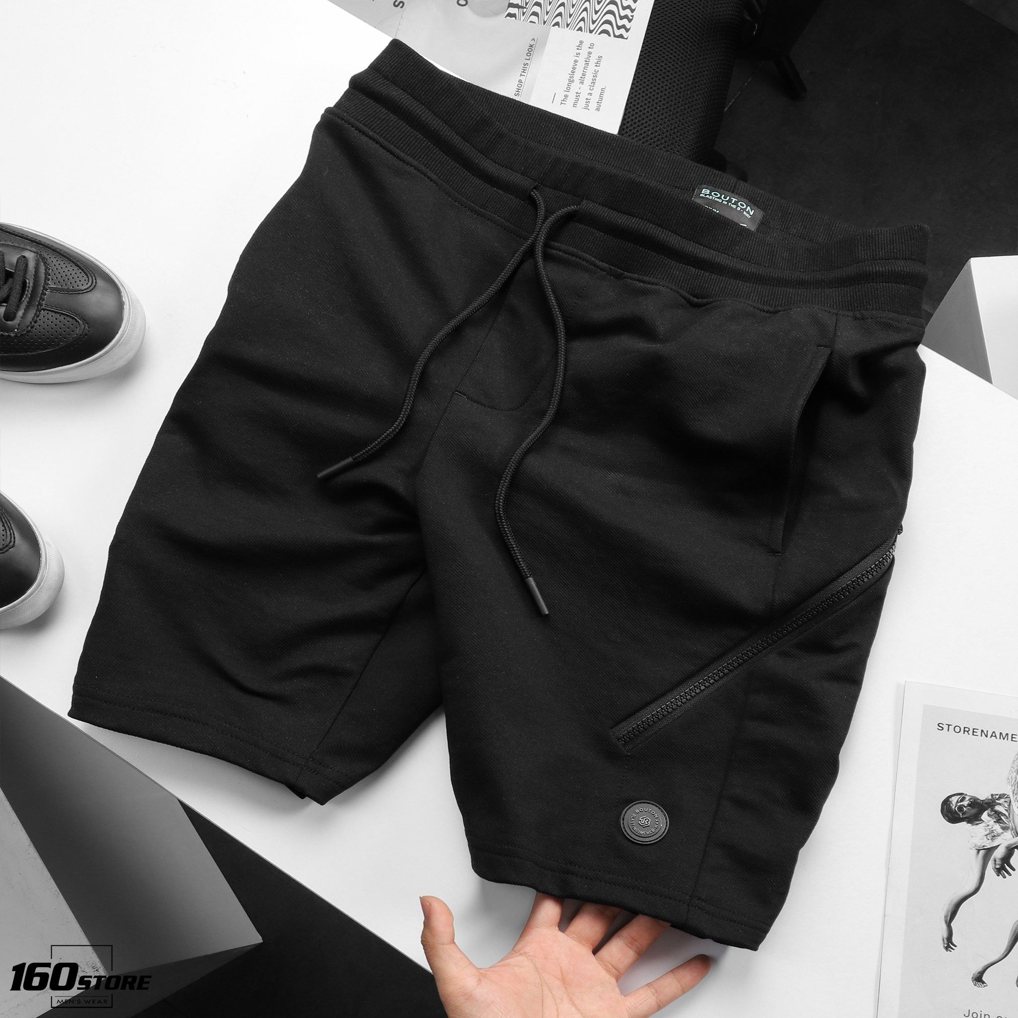 Quần short BOUTON w zipper ss20