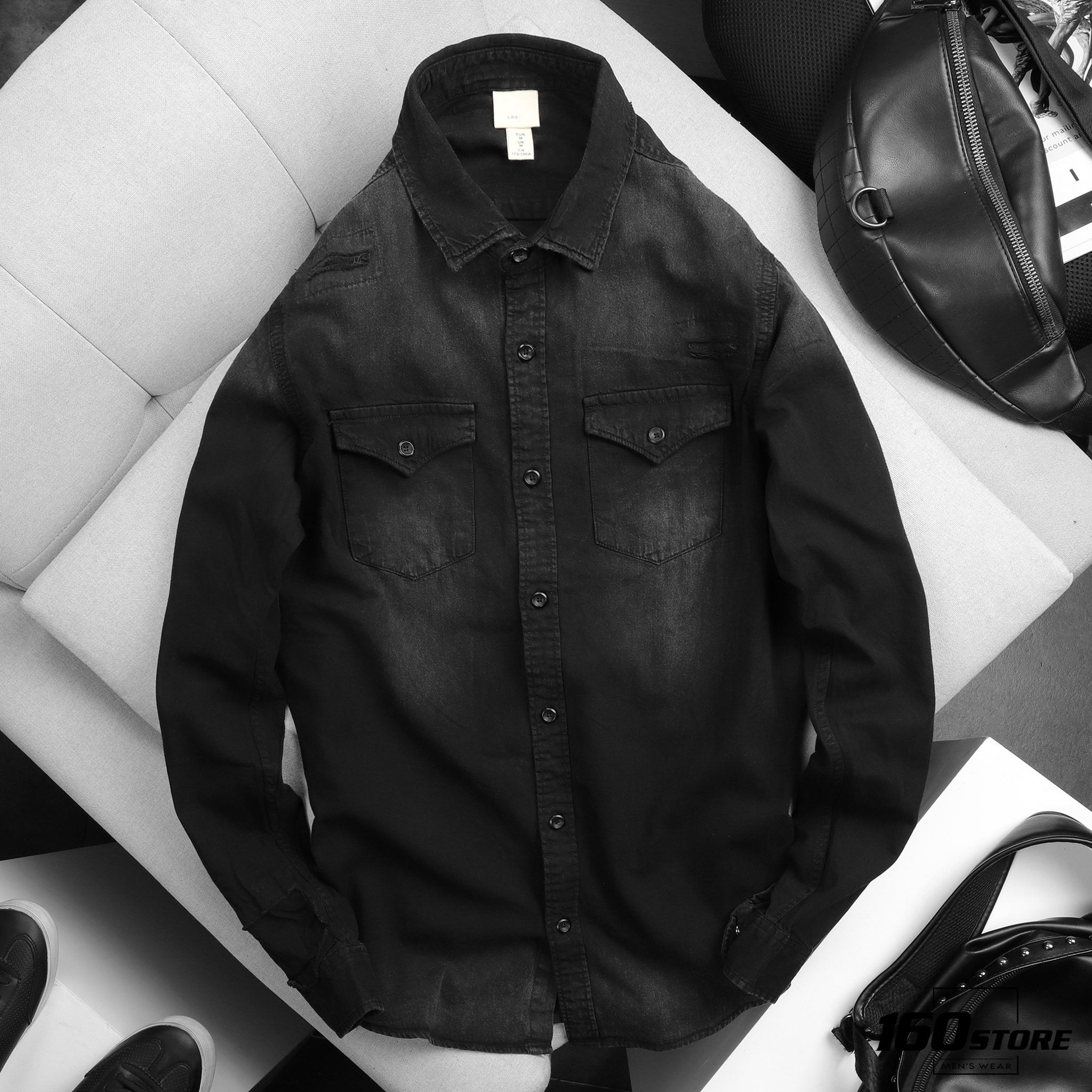 Áo sơmi denim H.M wash ss20